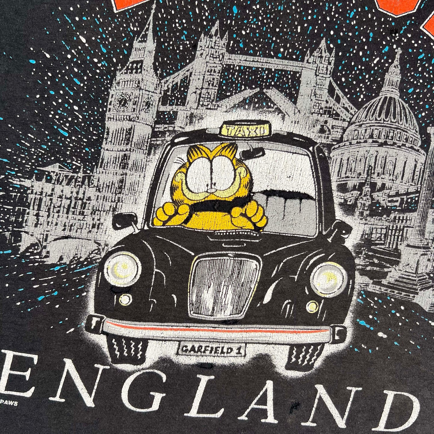 90s London England Garfield Tee- XL