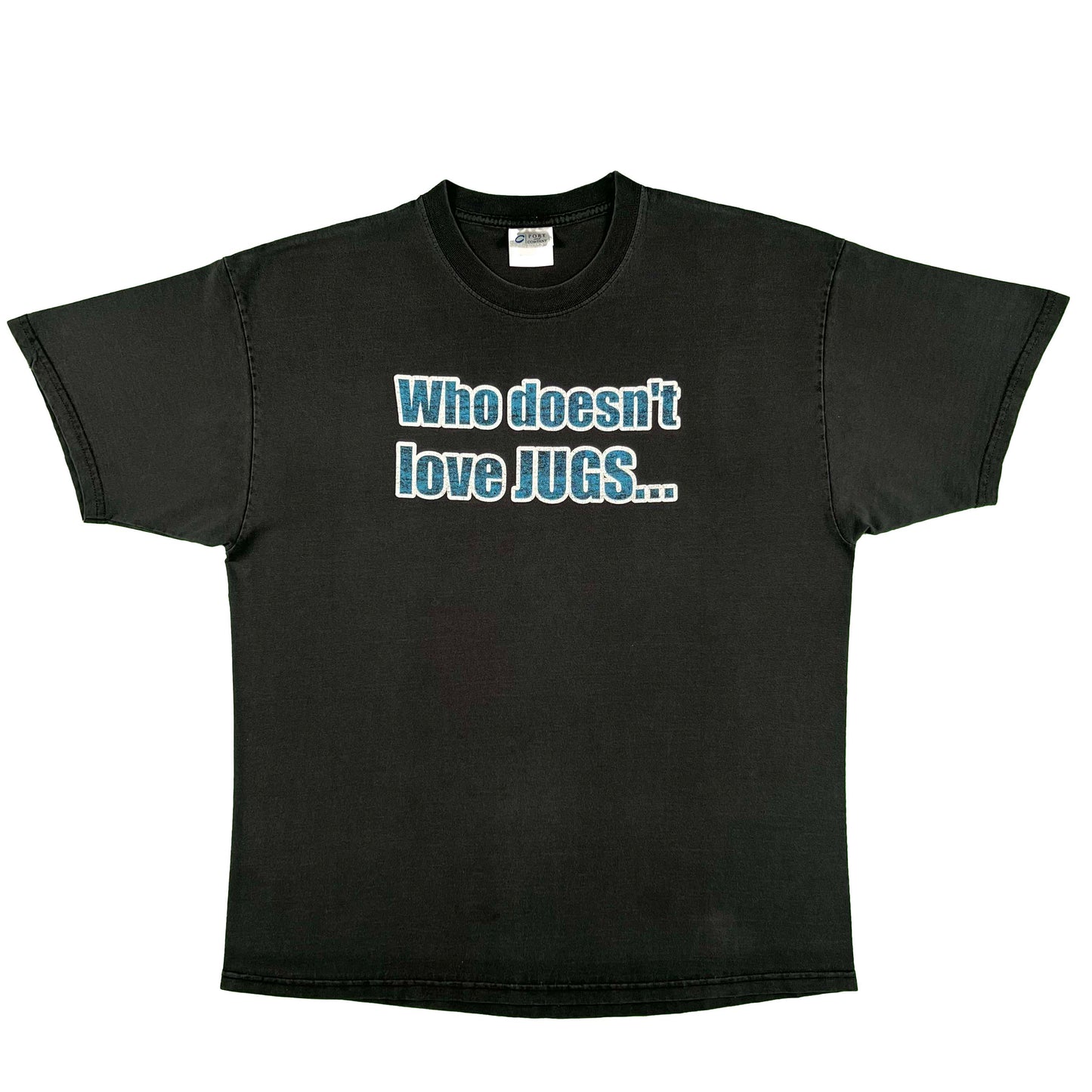 00s Faded Black 'Who Doesn't Love JUGS...' Tee- XL