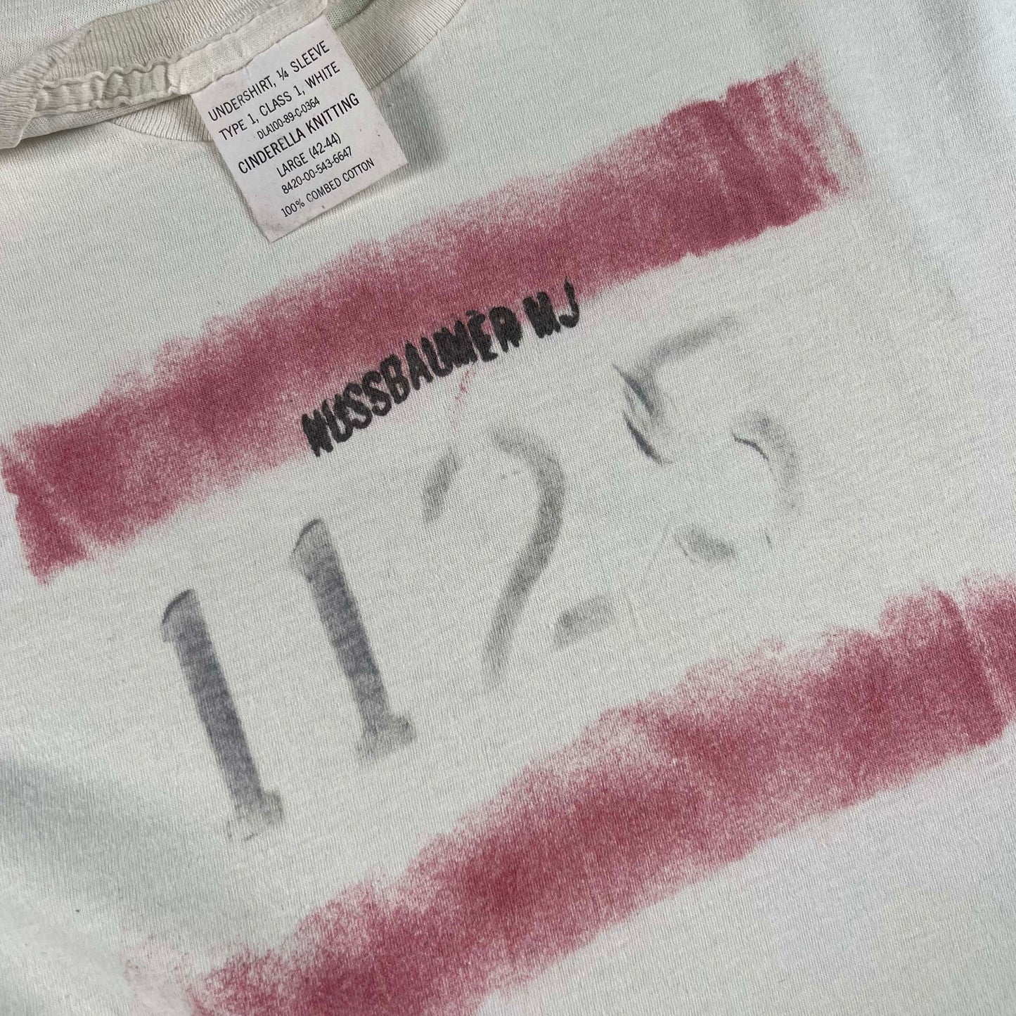 80s Stenciled Prison Military Tee- L