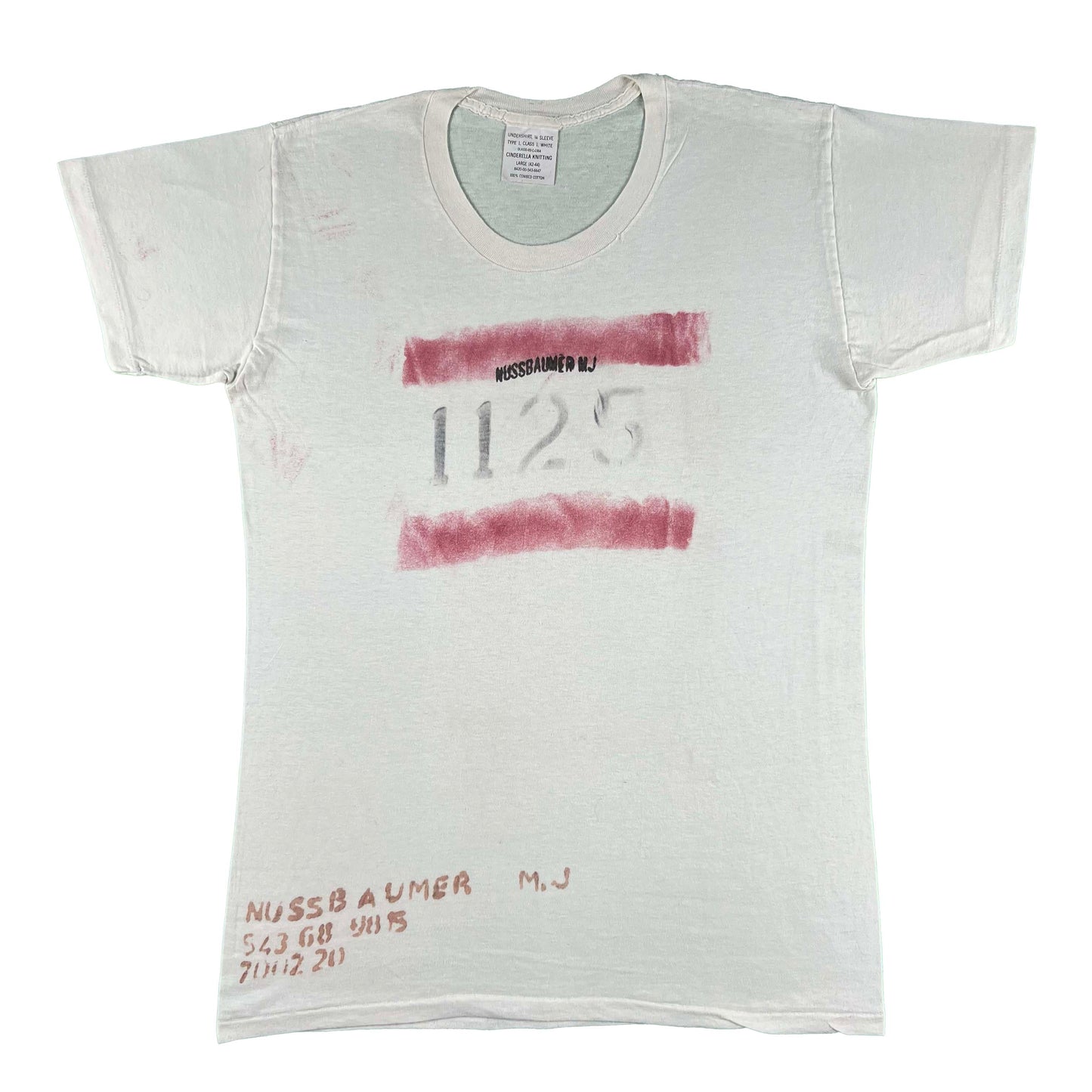 80s Stenciled Prison Military Tee- L
