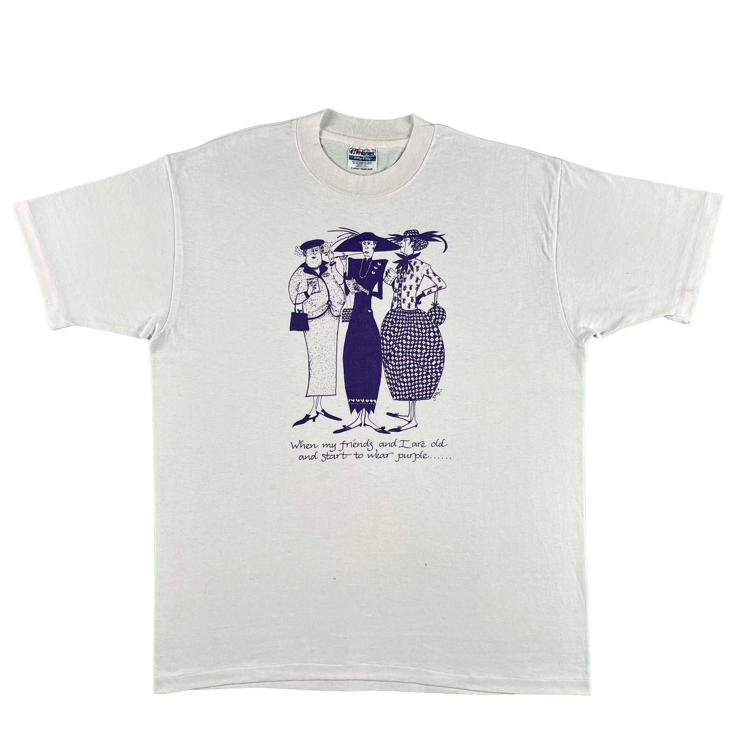80s When my friends and I are old and start to wear purple.... Tee- XL