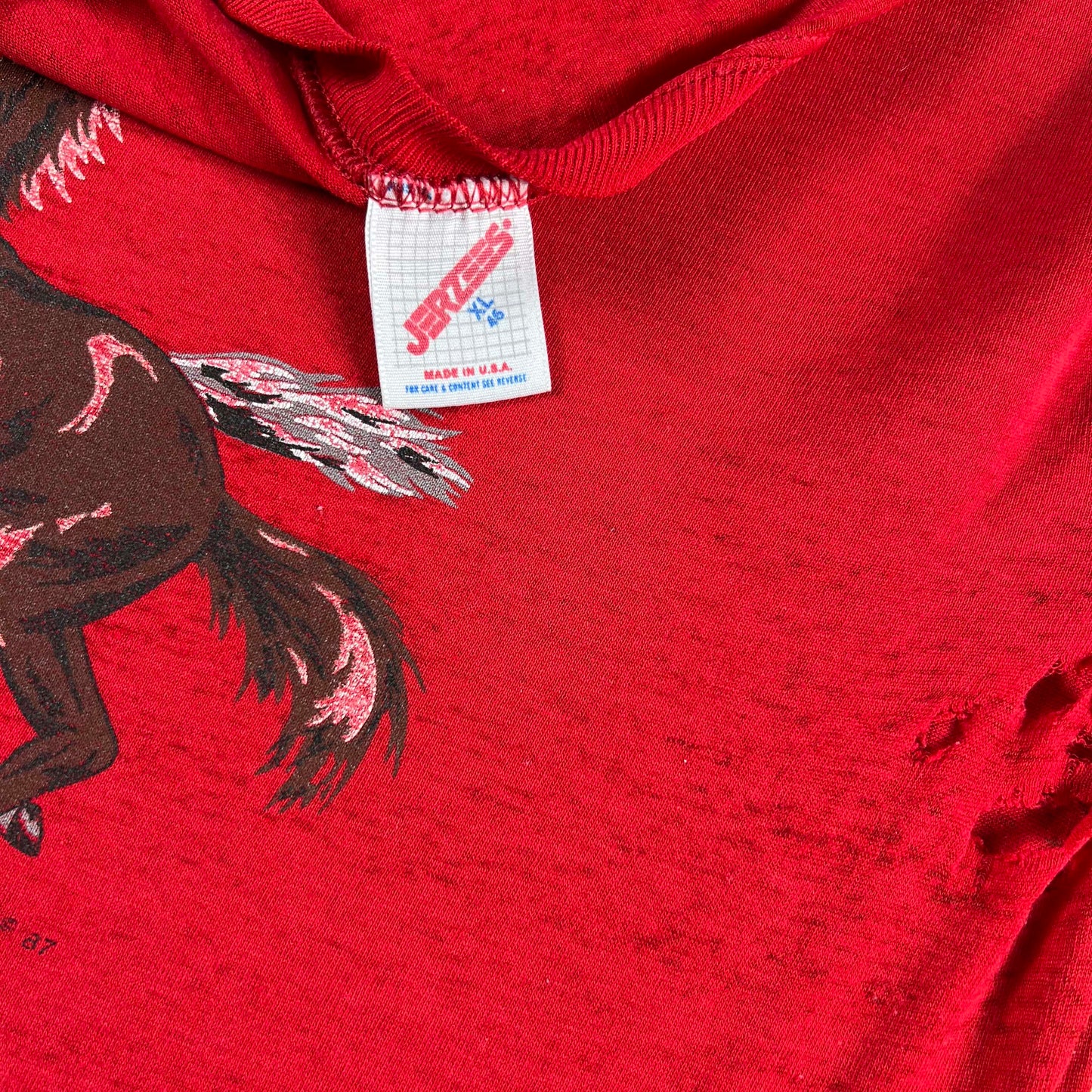80s Nice n Thin Red Horses Tee- L