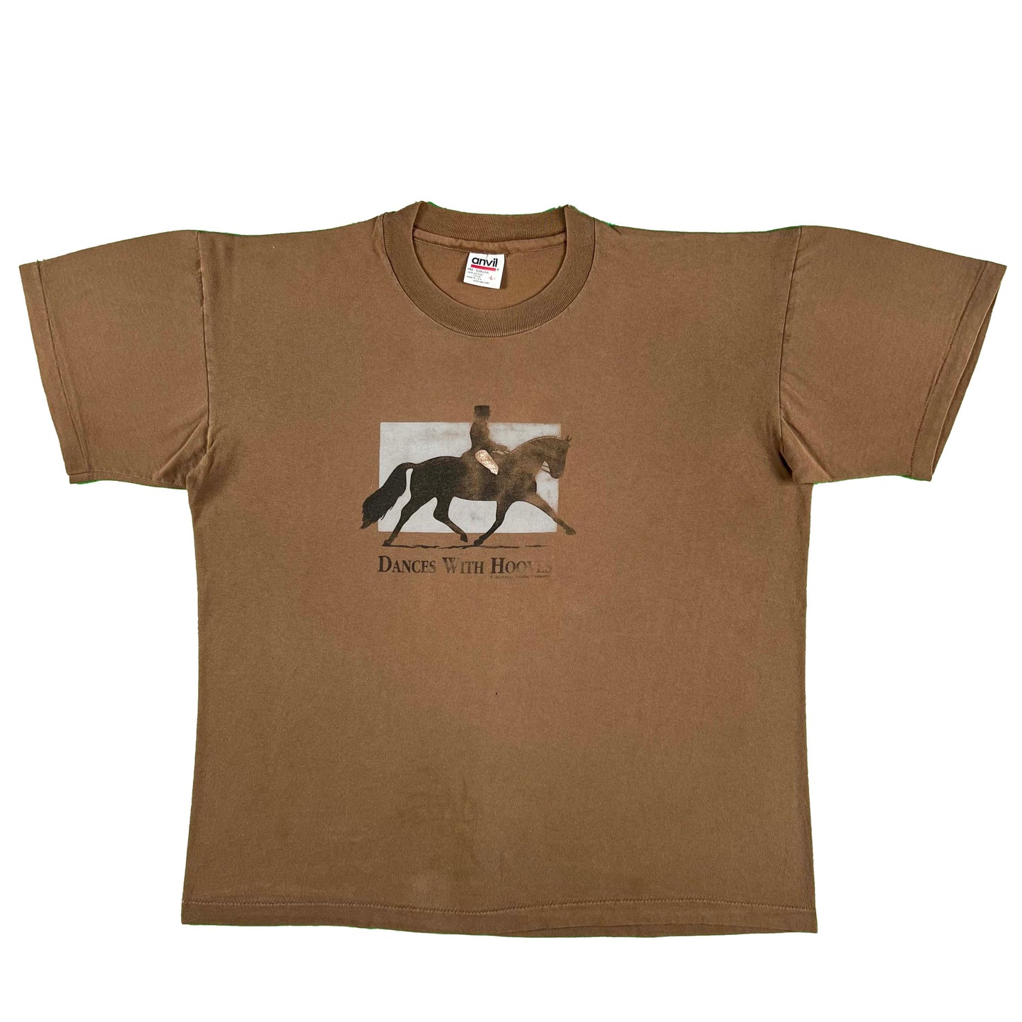 90s Sun Faded 'Dances With Hooves' Horse Tee- L