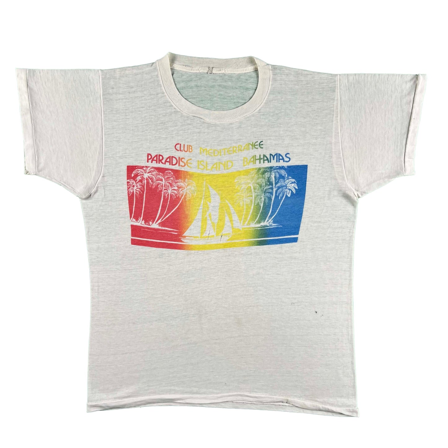 60s Paper Thin Paradise Island Bahamas Club Tee- M