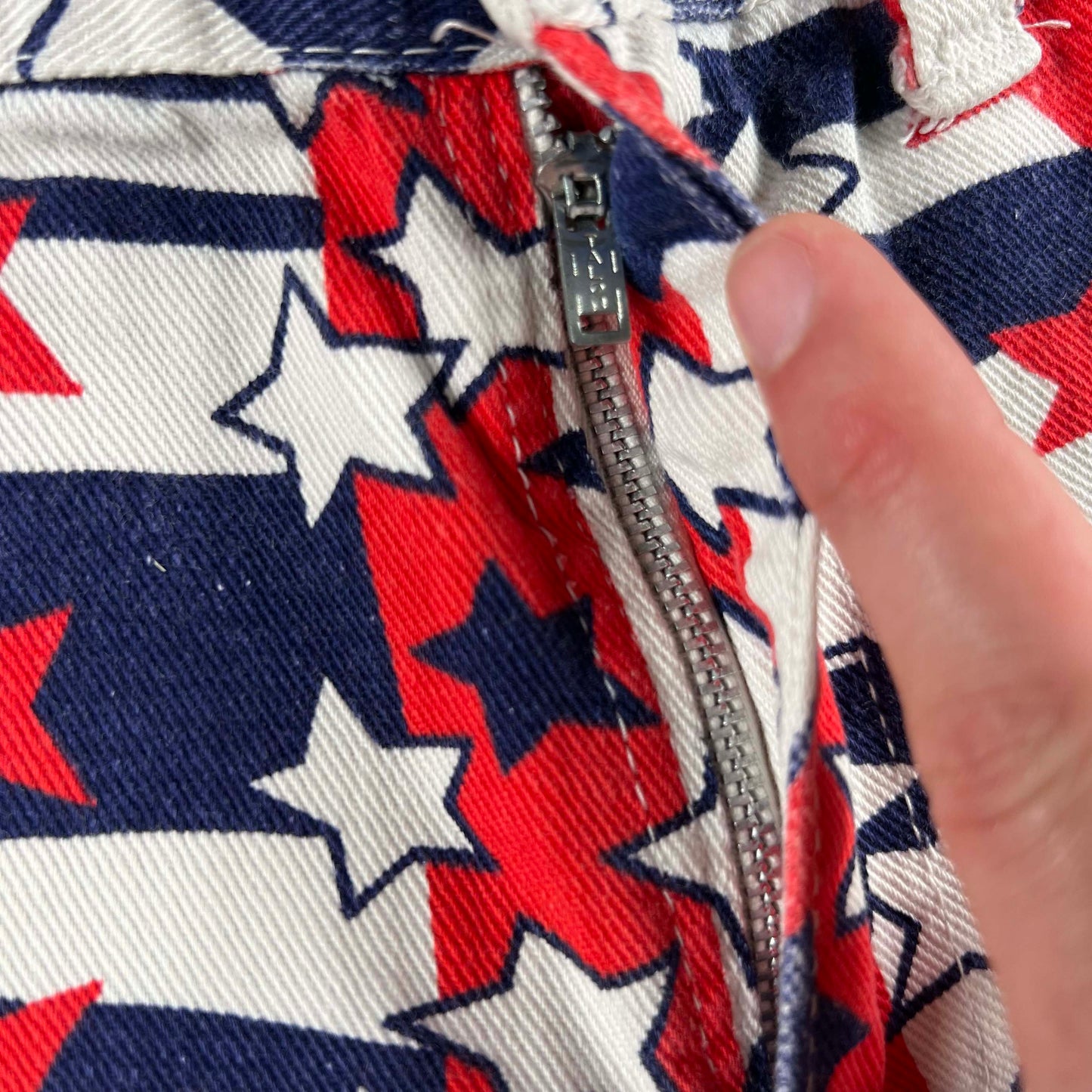 60s Cut Off Stars & Stripes Denim Shorts- 30x4