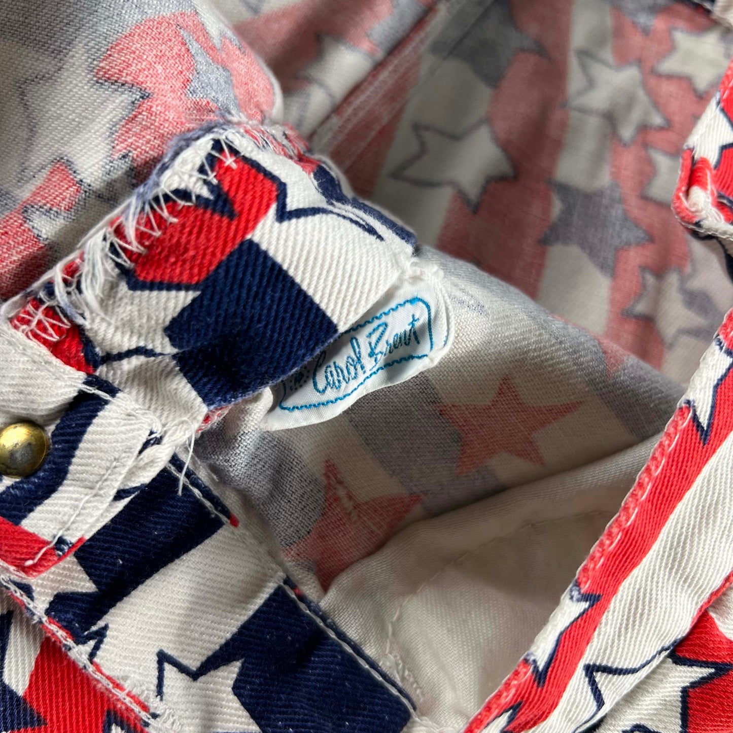 60s Cut Off Stars & Stripes Denim Shorts- 30x4