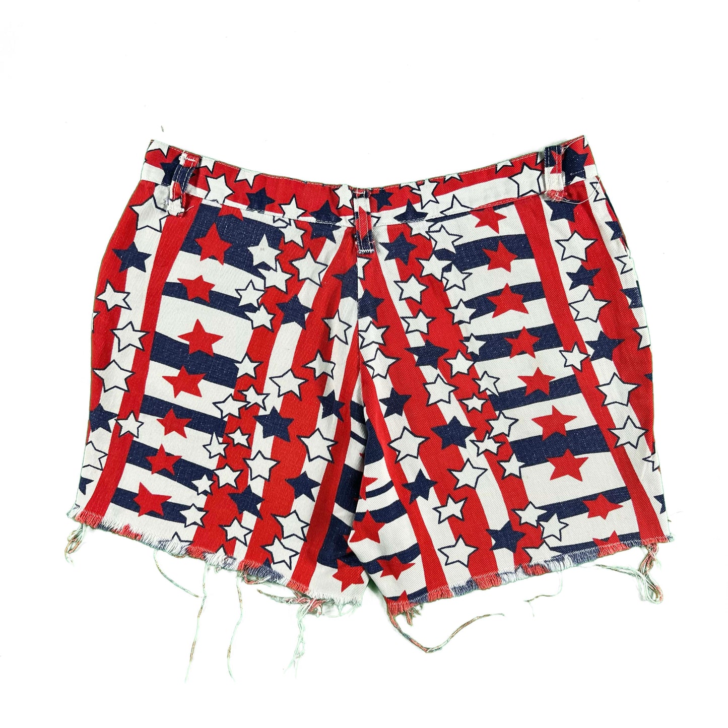 60s Cut Off Stars & Stripes Denim Shorts- 30x4