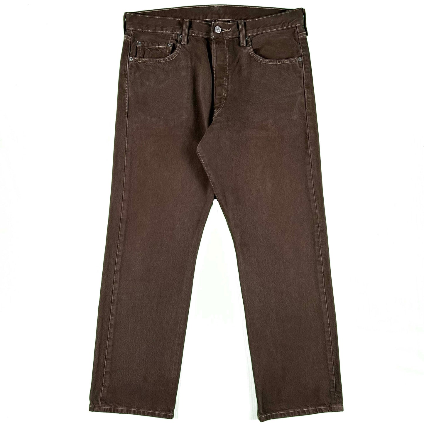 00s Faded Brown Levi's 501 Contrast Stitch Denim- 34x29
