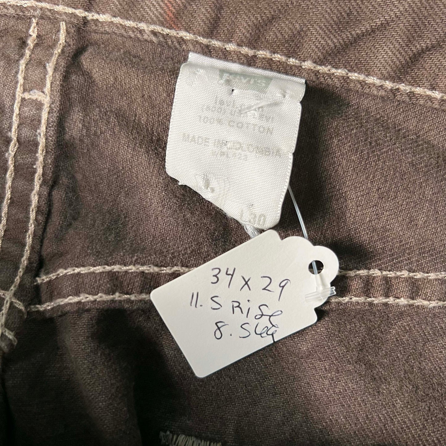 00s Faded Brown Levi's 501 Contrast Stitch Denim- 34x29