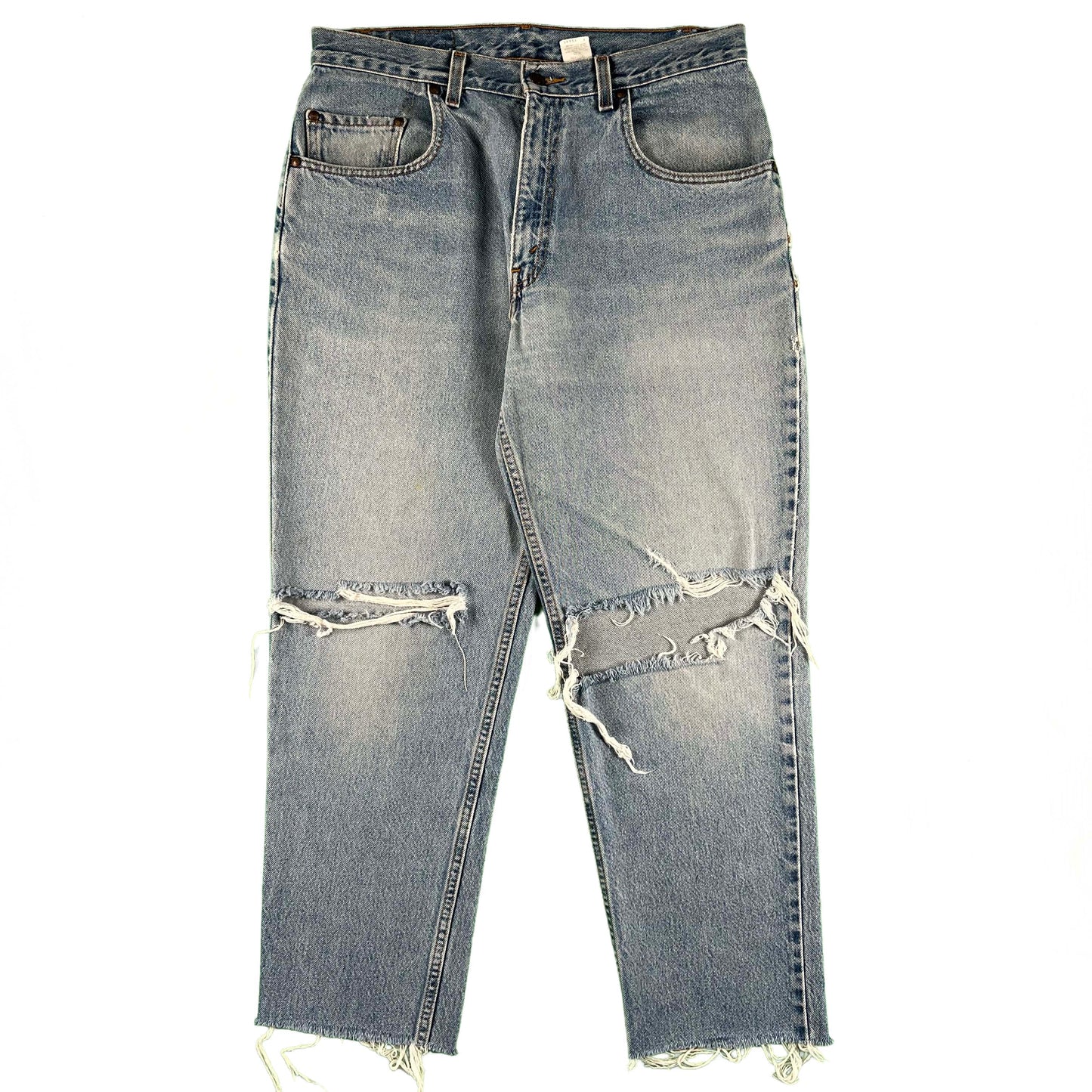 90s Distressed Raw Hem Levi's Light Wash Denim- 33x28