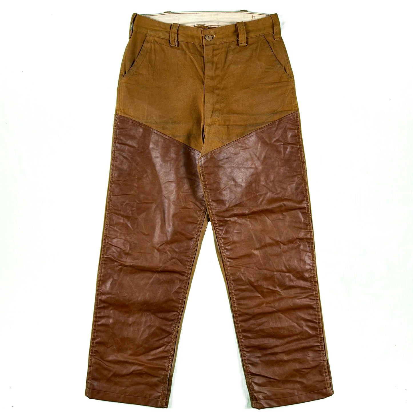 50s Canvas Leather Double Knee Hunting Pants- 29x29