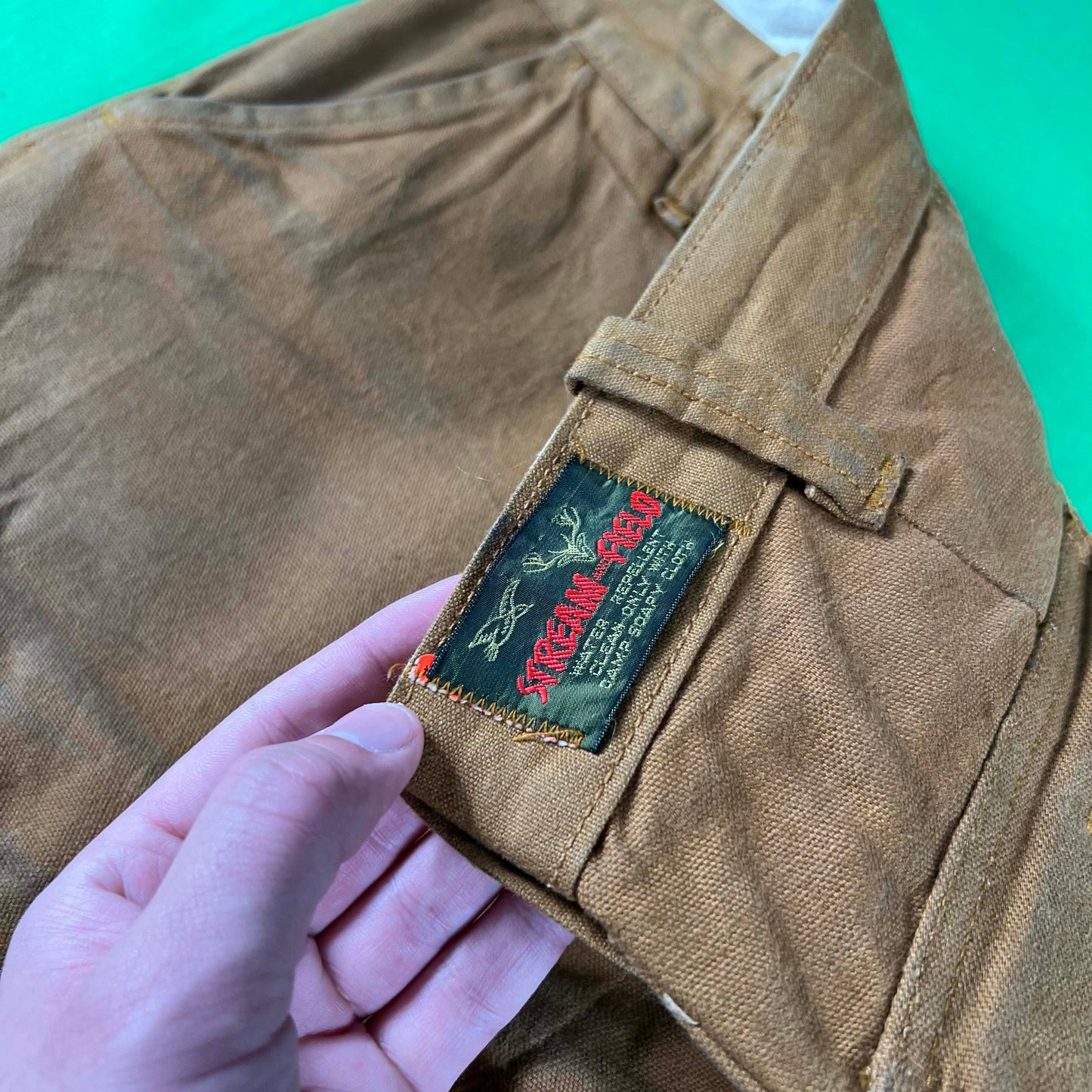 50s Canvas Leather Double Knee Hunting Pants- 29x29