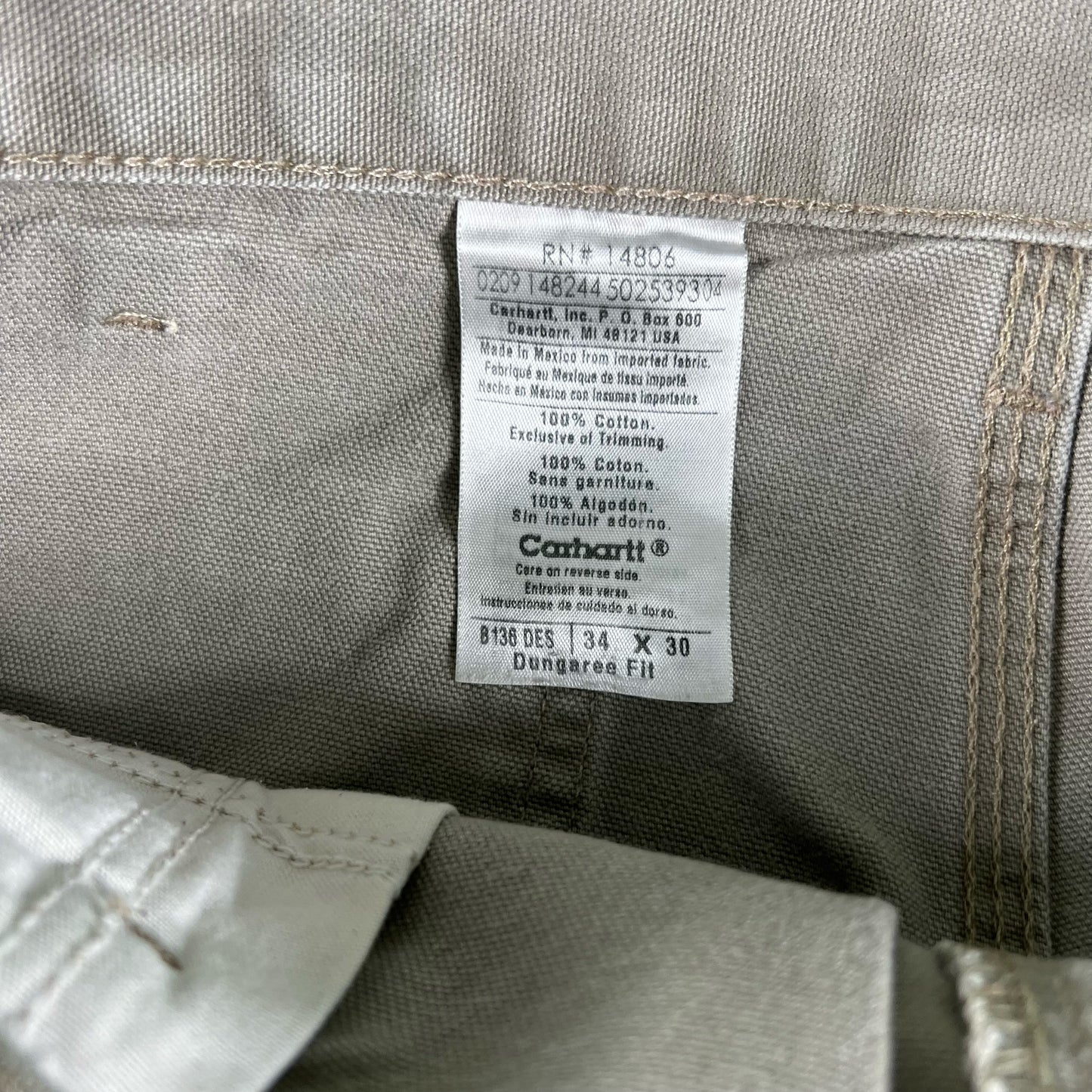 00s Carhartt Taupe Grey Double Knees- 33x28.5
