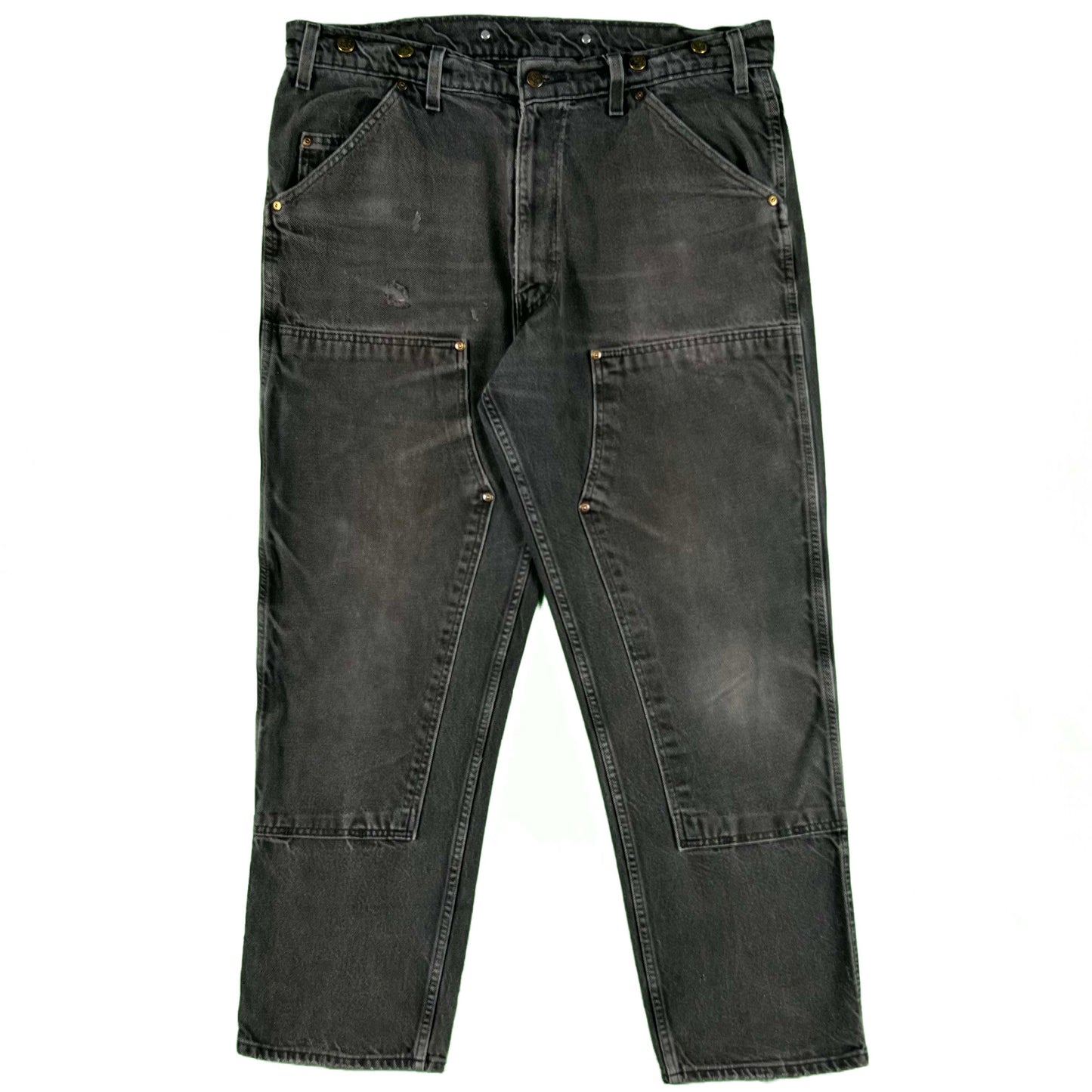 90s 'Wild Ass' Black Denim Double Knees- 38x30