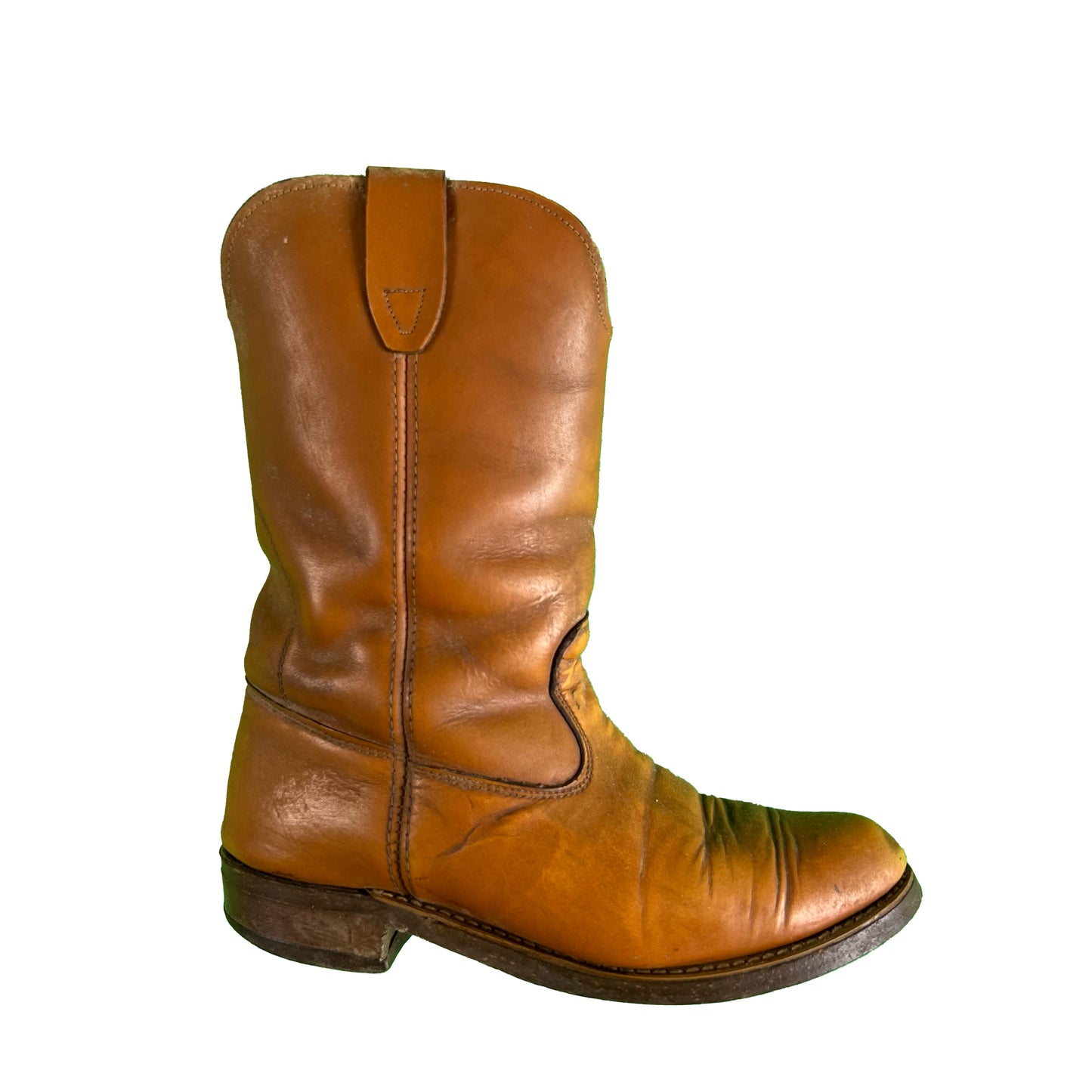 70s Dark Tan Cowboy Boots- 8 M's, 9.5 W's