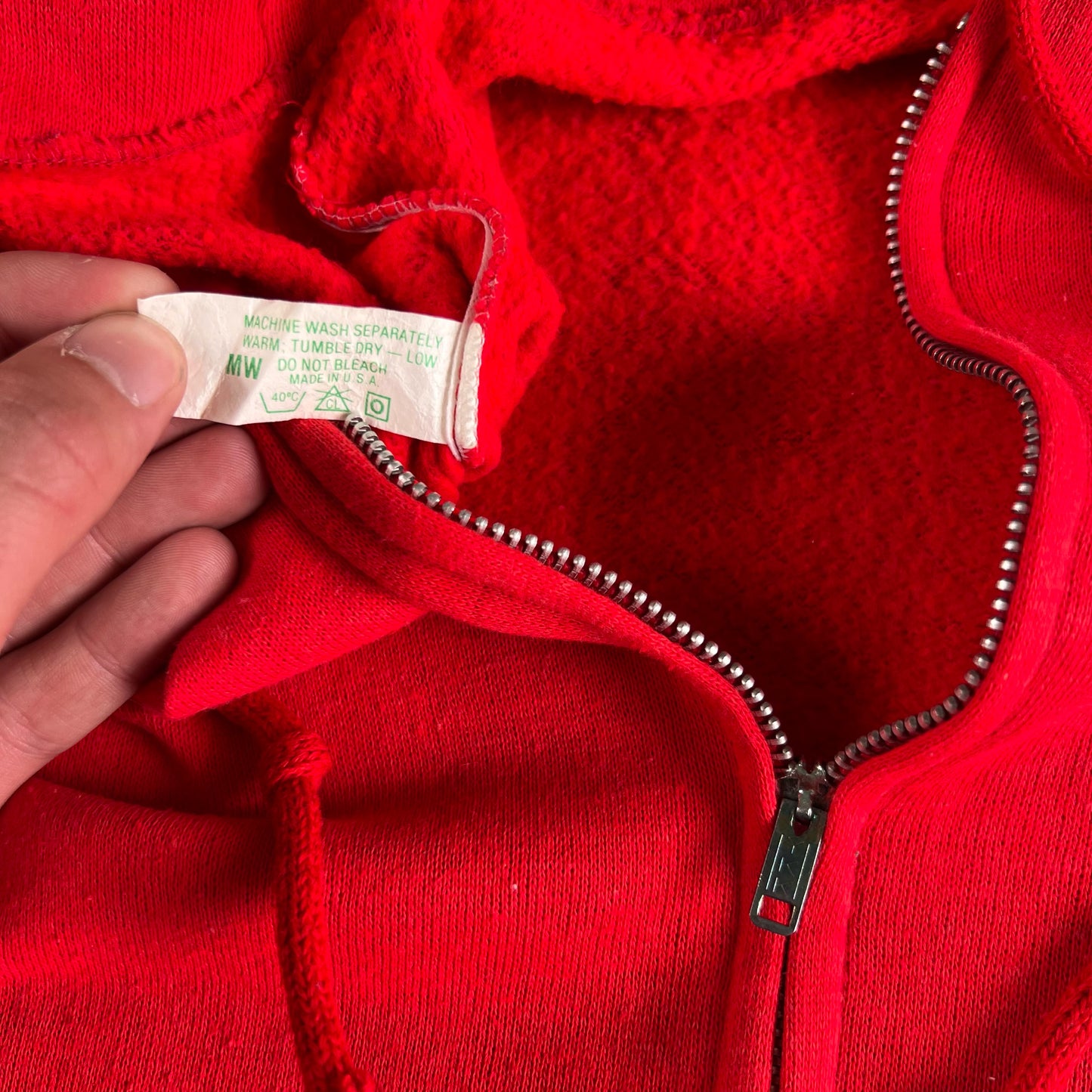 80s Playboy Boxy Red Zip Up Hoodie- M