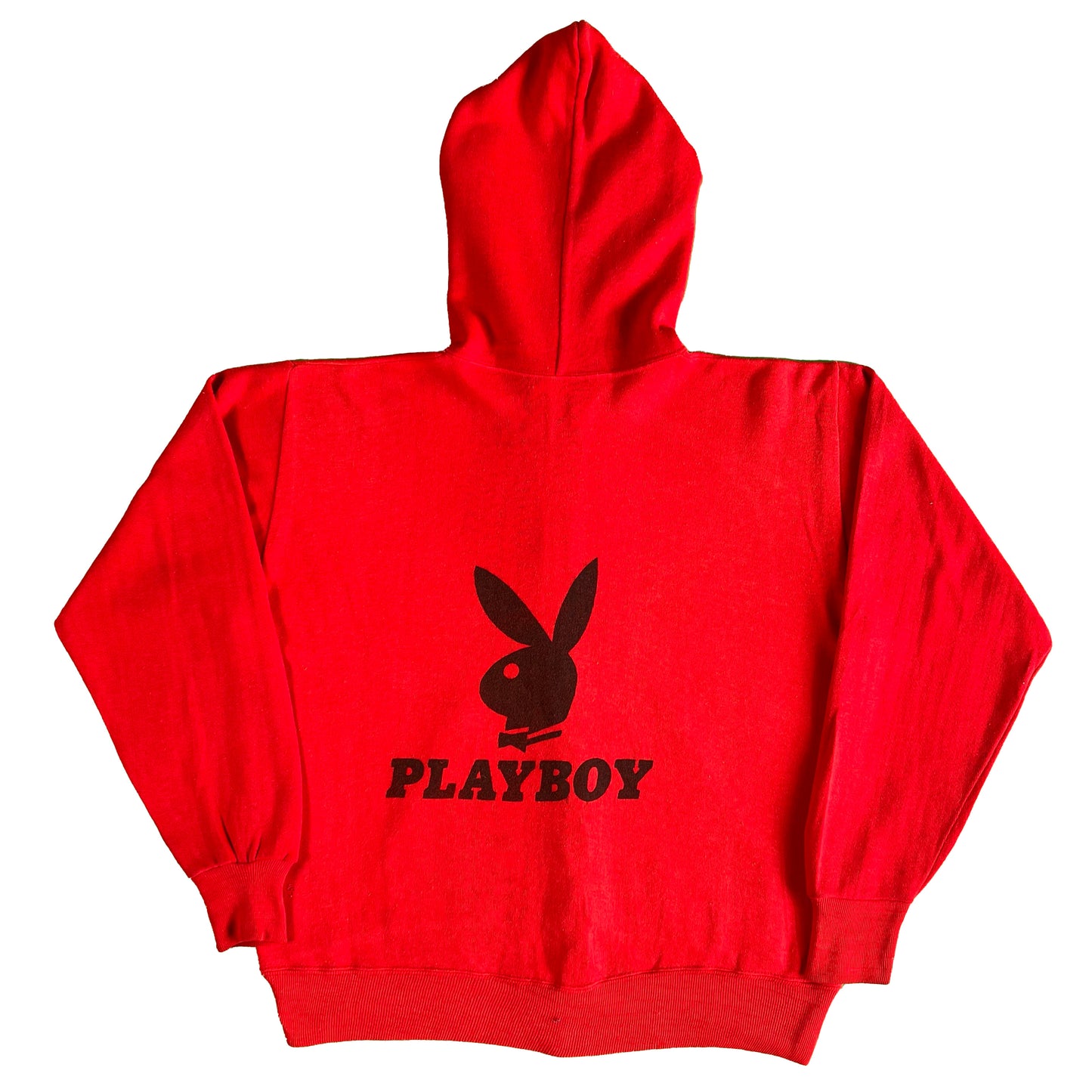 80s Playboy Boxy Red Zip Up Hoodie- M