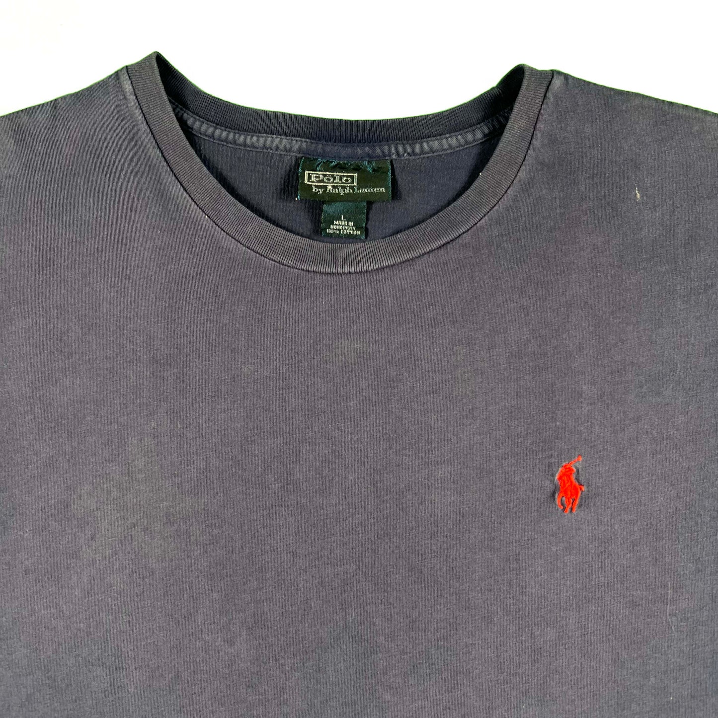 90s Polo Ralph Lauren Faded Navy Tee- L