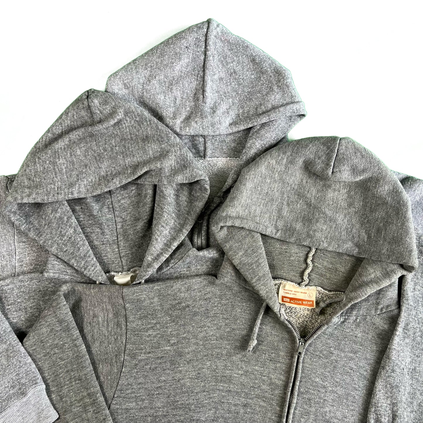 Vintage Blank Grey Zip Up Hoodie- SELECT SIZE