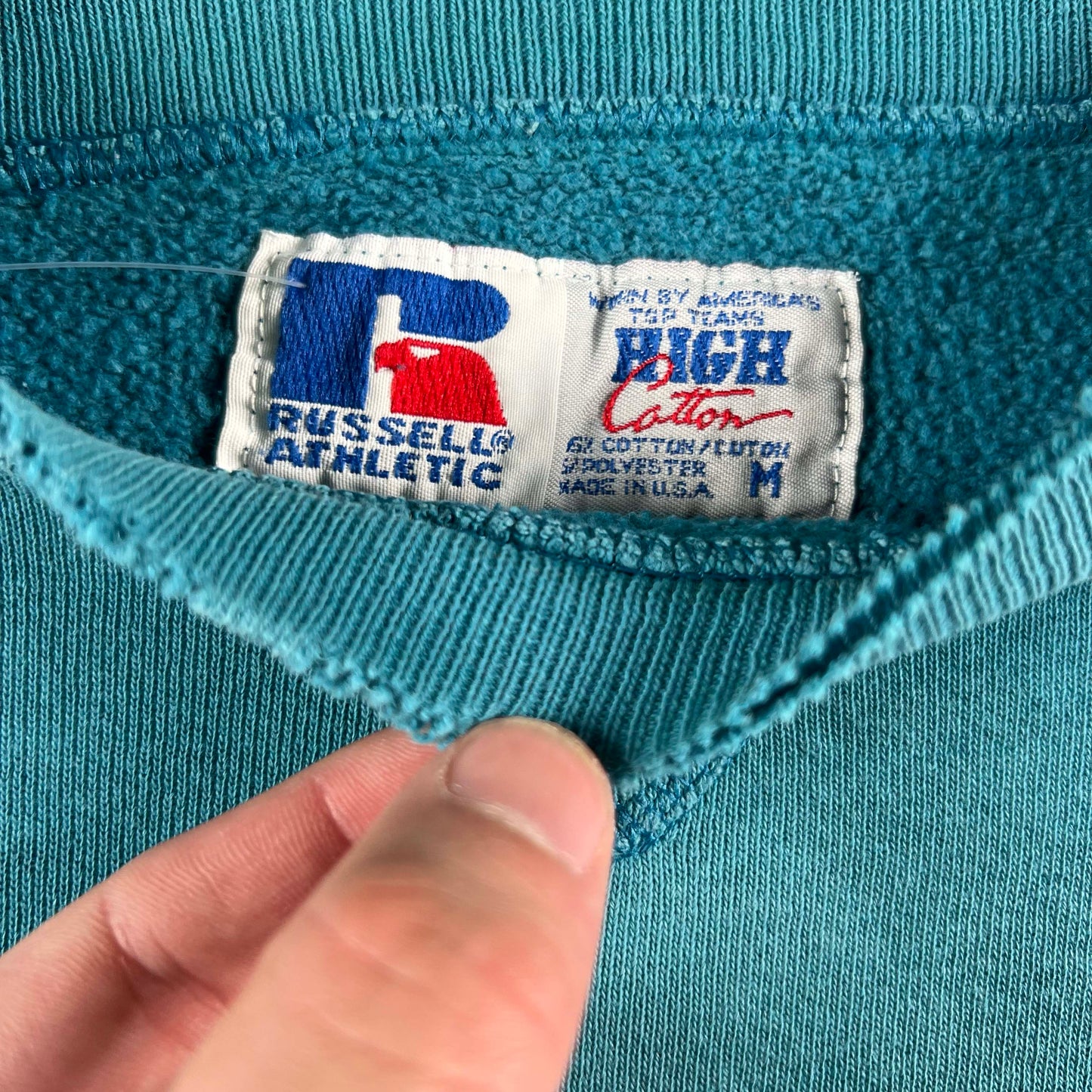90s Safety Pinned Russell Thrasher Sweatshirt- M