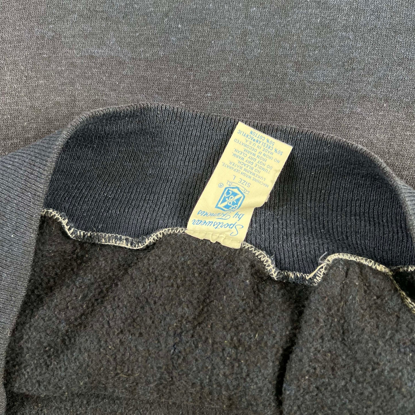 70s Sun Faded Navy Frat Hoodie- M