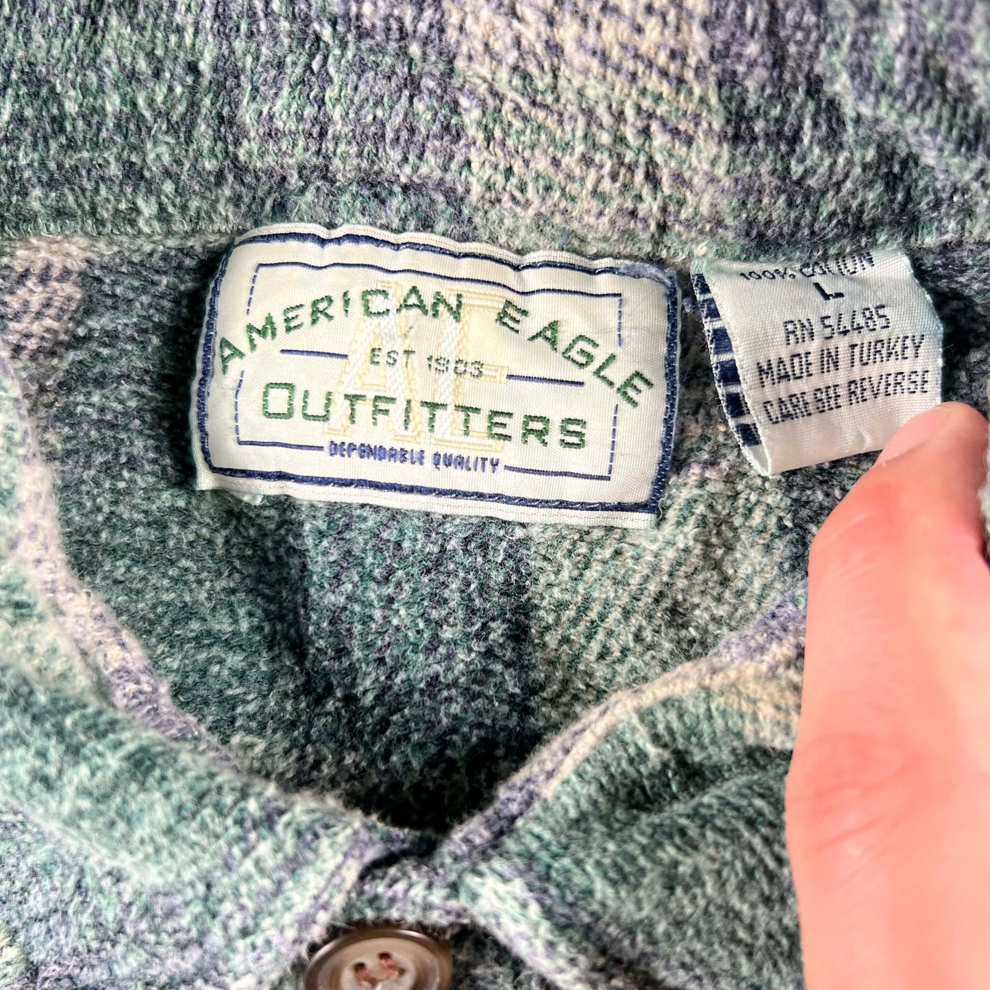 90s American Eagle Cotton Flannel- L