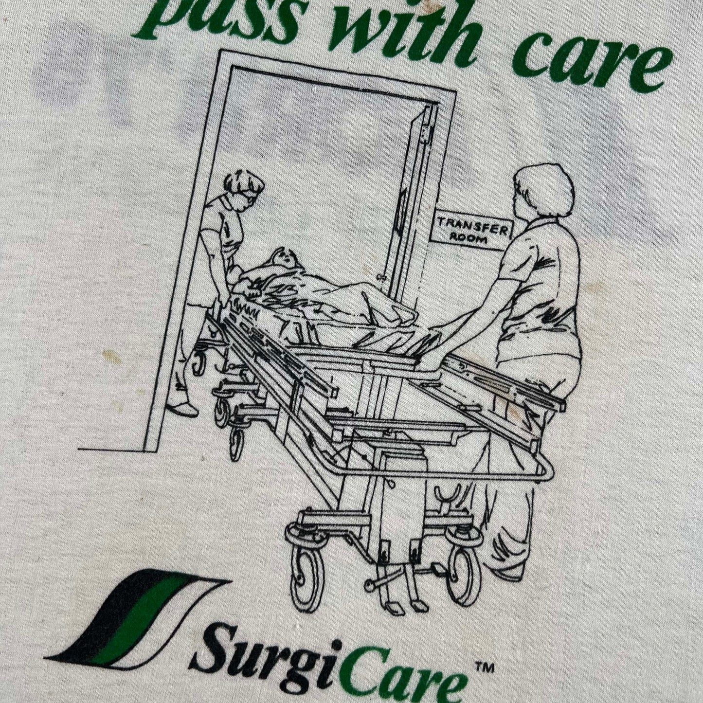 70s 'pass with care' NOLA Hospital Tee- S