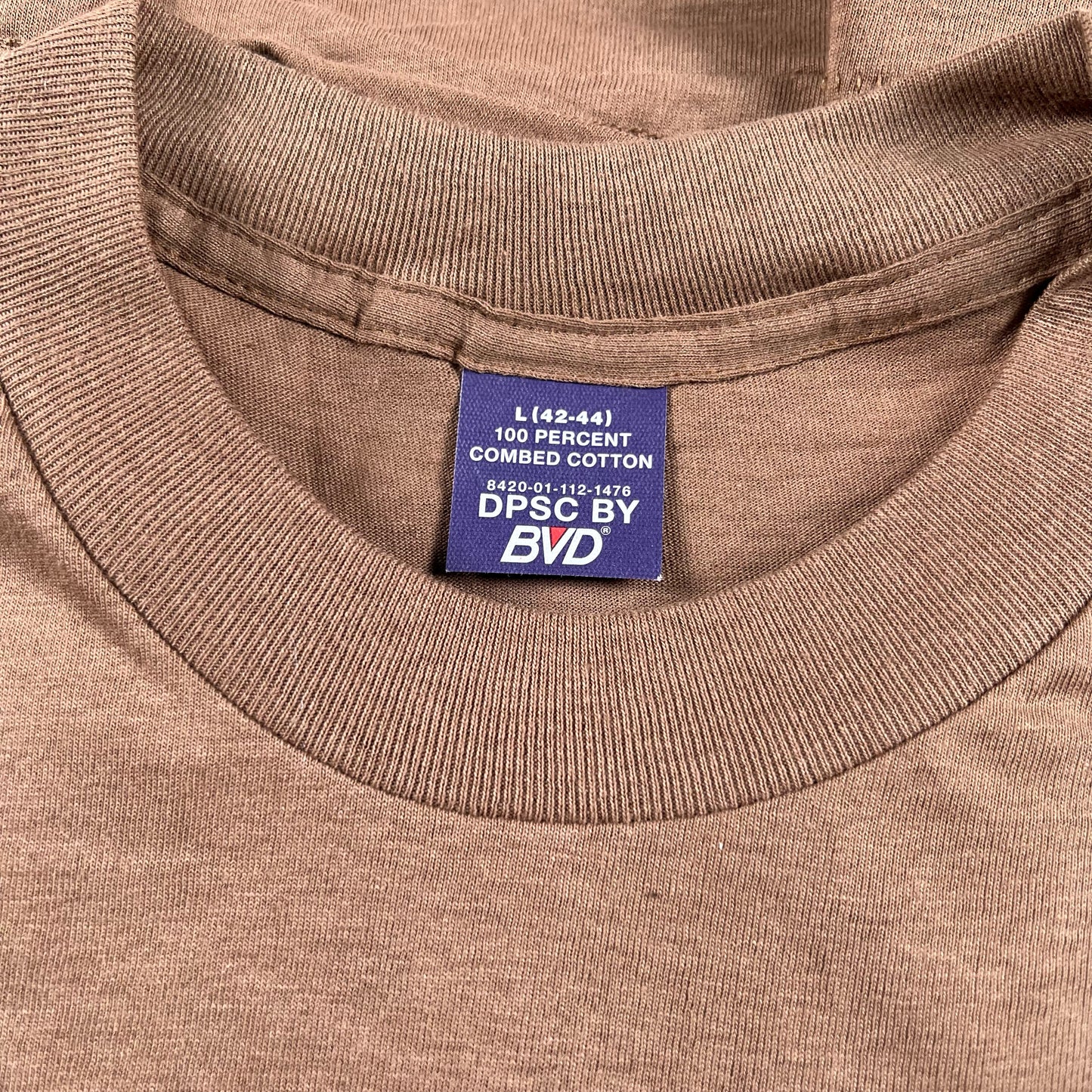 80s 100% Combed Cotton Brown BVD Tees(L)- SELECT AMOUNT