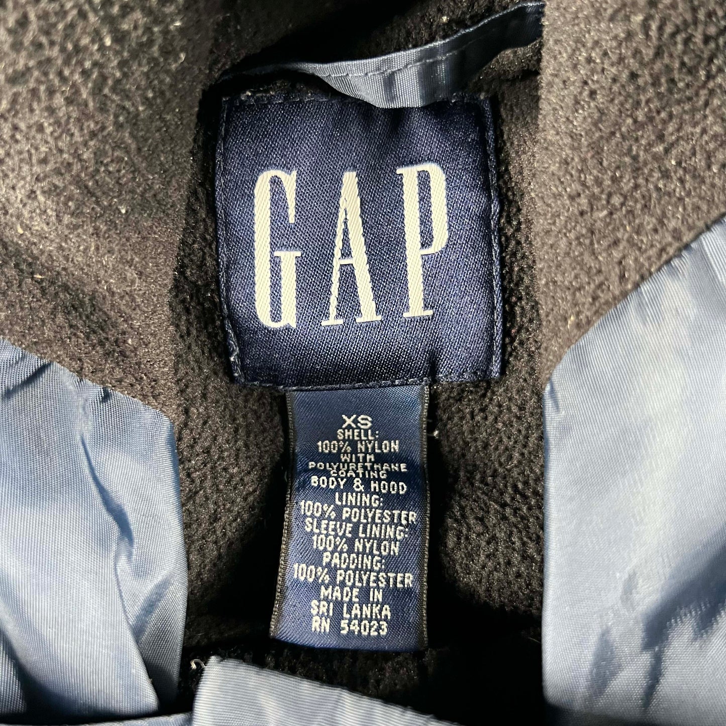 2001 Gap Fleece Lined Nylon Anorak- XS
