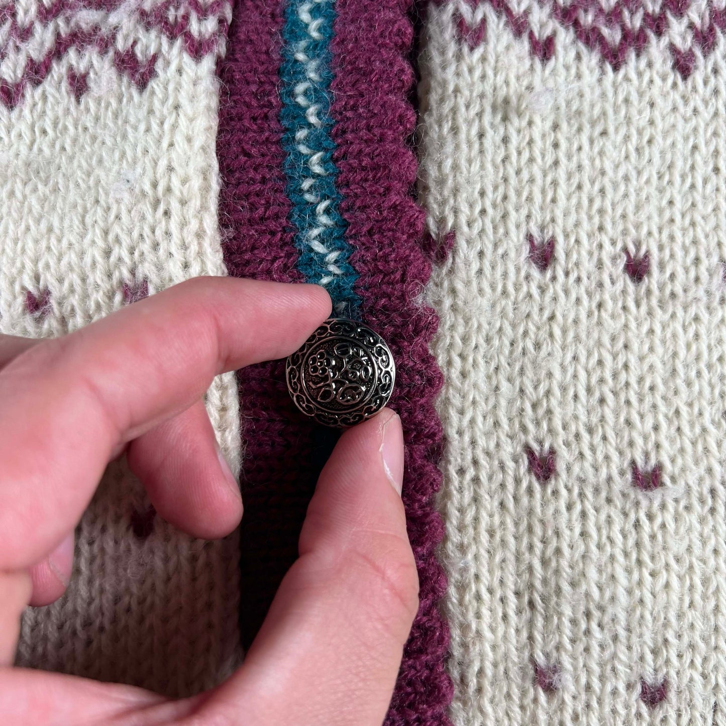 80s REI Nordic Wool Cardigan- L
