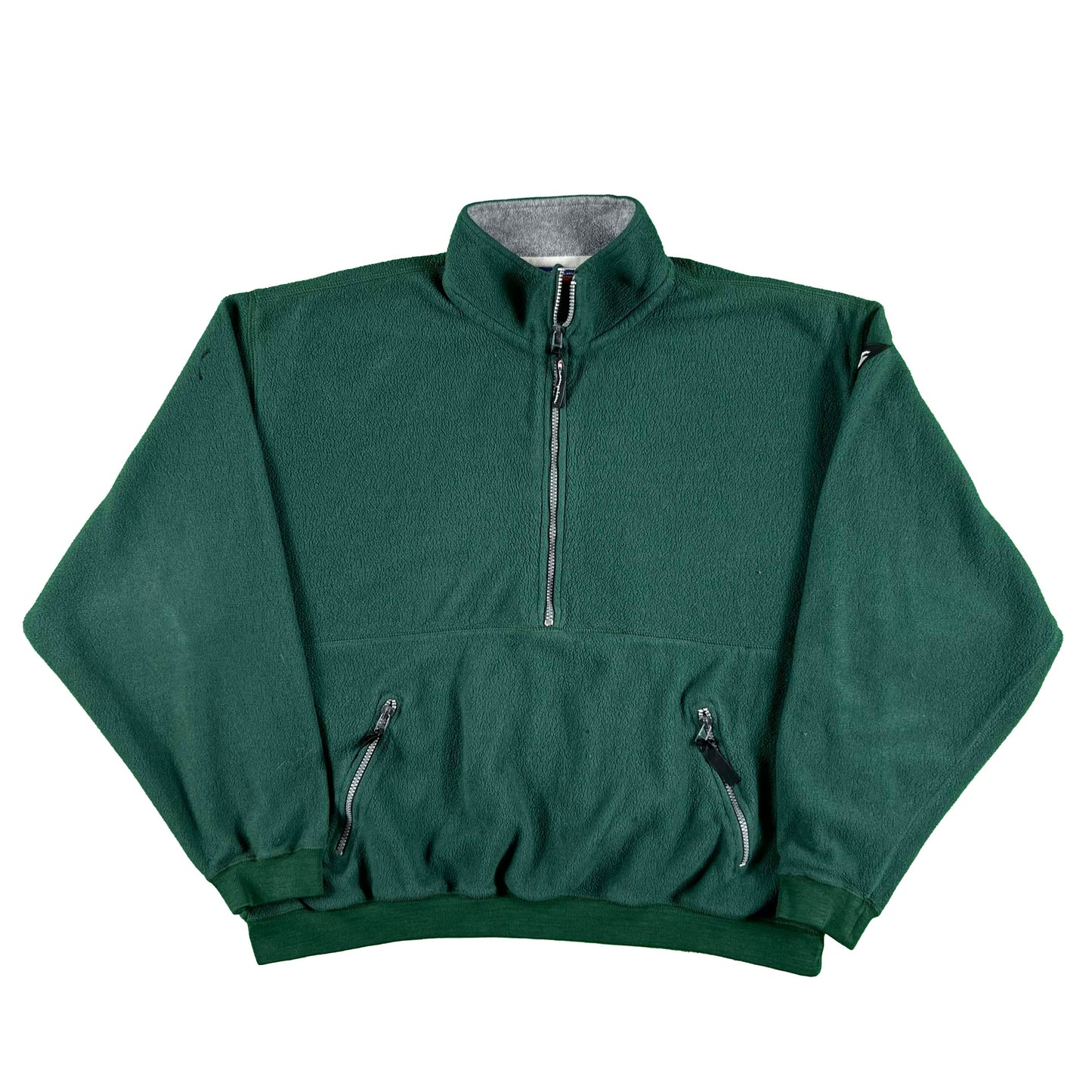 00s Champion Forest Green Cropped Fleece Pullover- XL