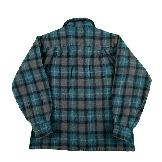 60s Flannel Loop Collar Board Shirt- S