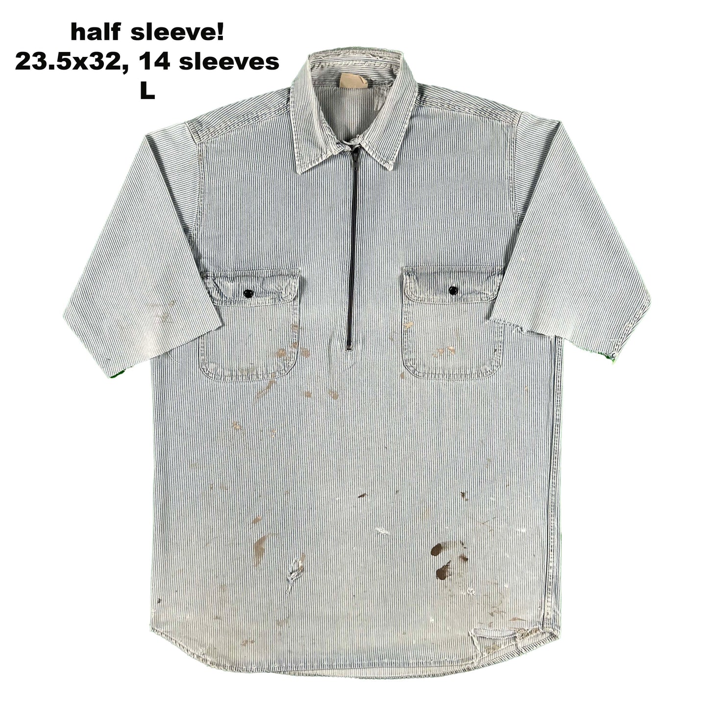 Vintage Hickory Stripe 1/2 Zip Work Shirts- SELECT SHIRT