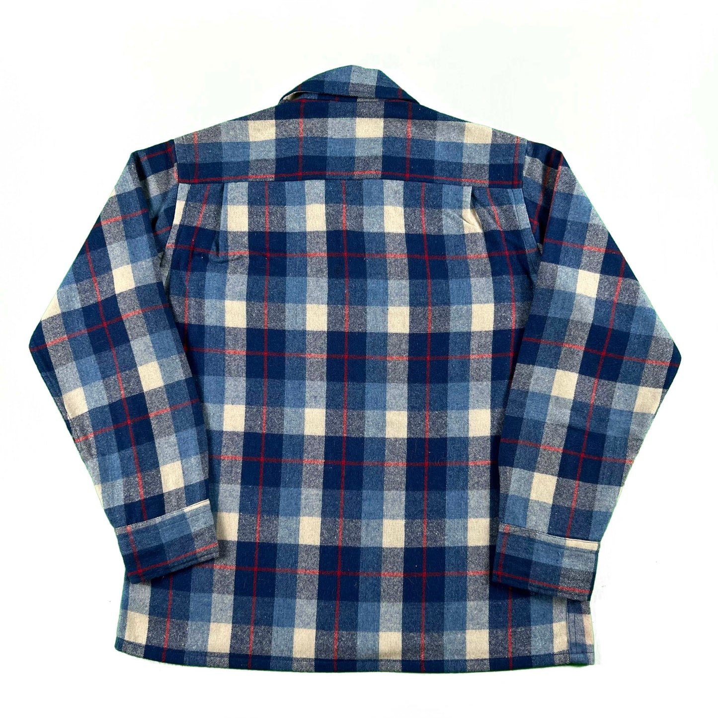 70s Wool Loop Collar Flannel Board Shirt- M