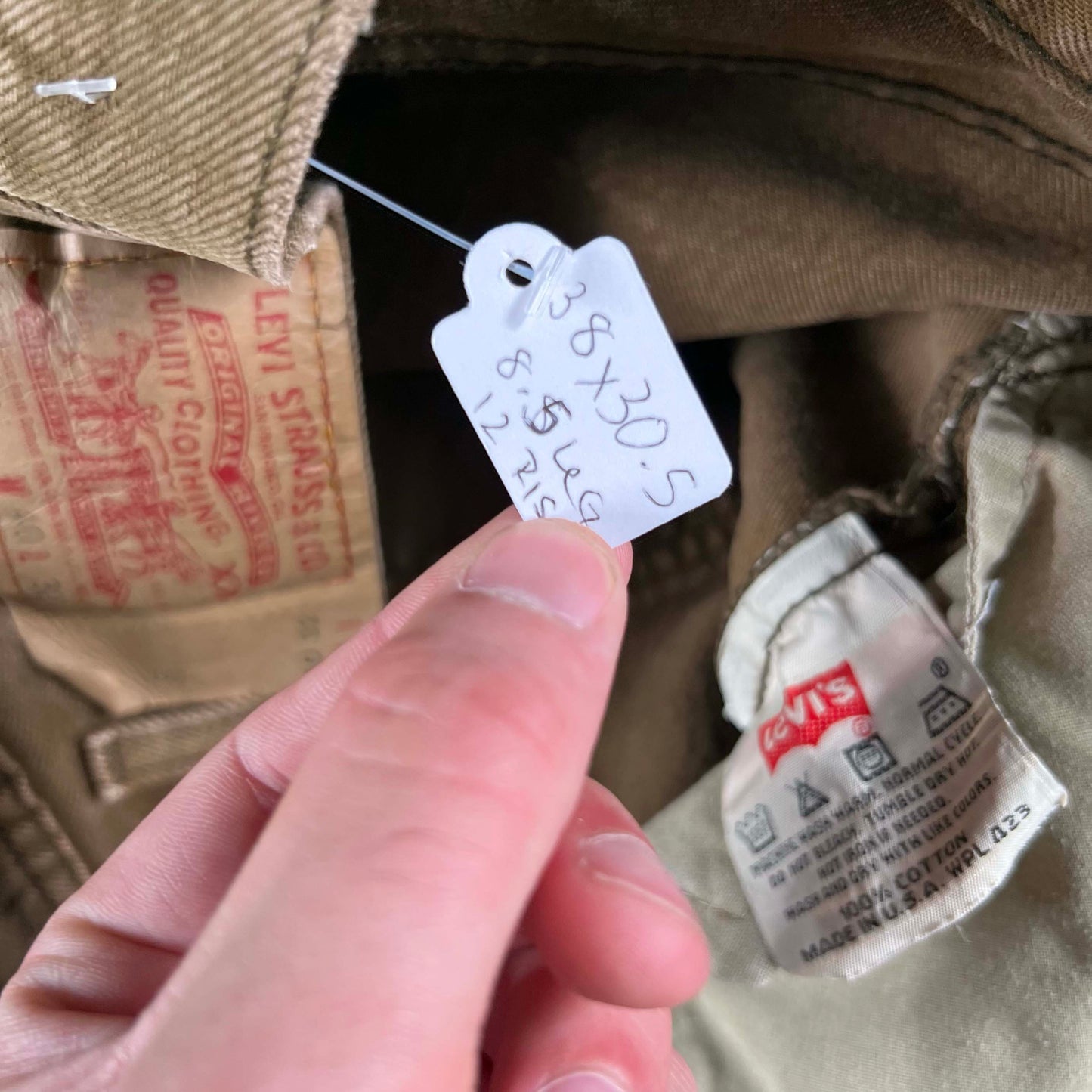 90 Olive Brown Levi's 501 Denim- 38x30.5
