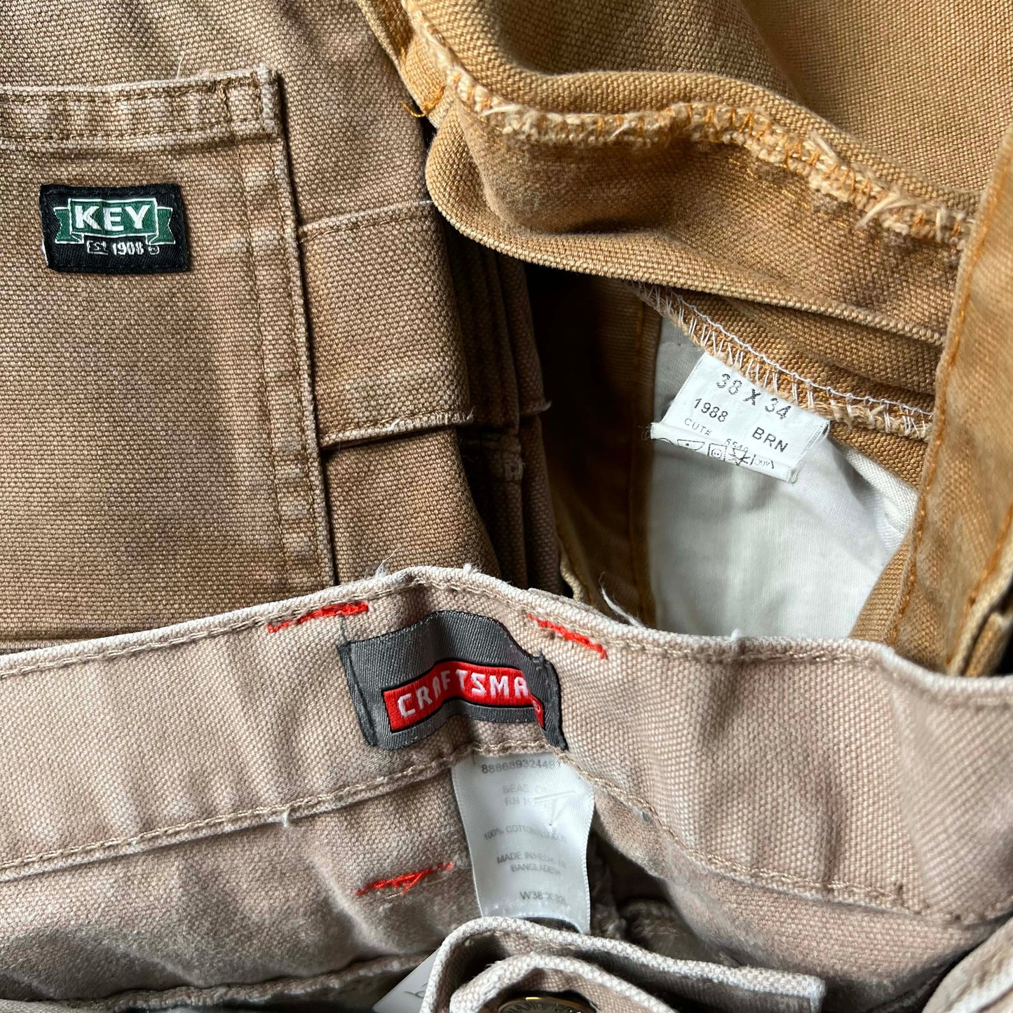 Various Cotton Canvas Carpenter Pants- SELECT PAIR