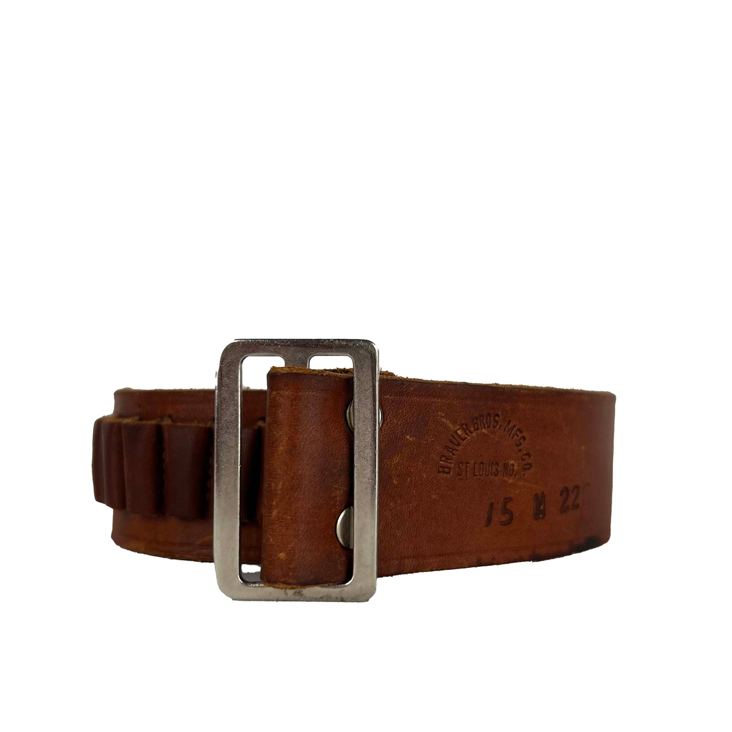 60s Brauer Bros. Gun Shell Leather Belt- 24"-28"