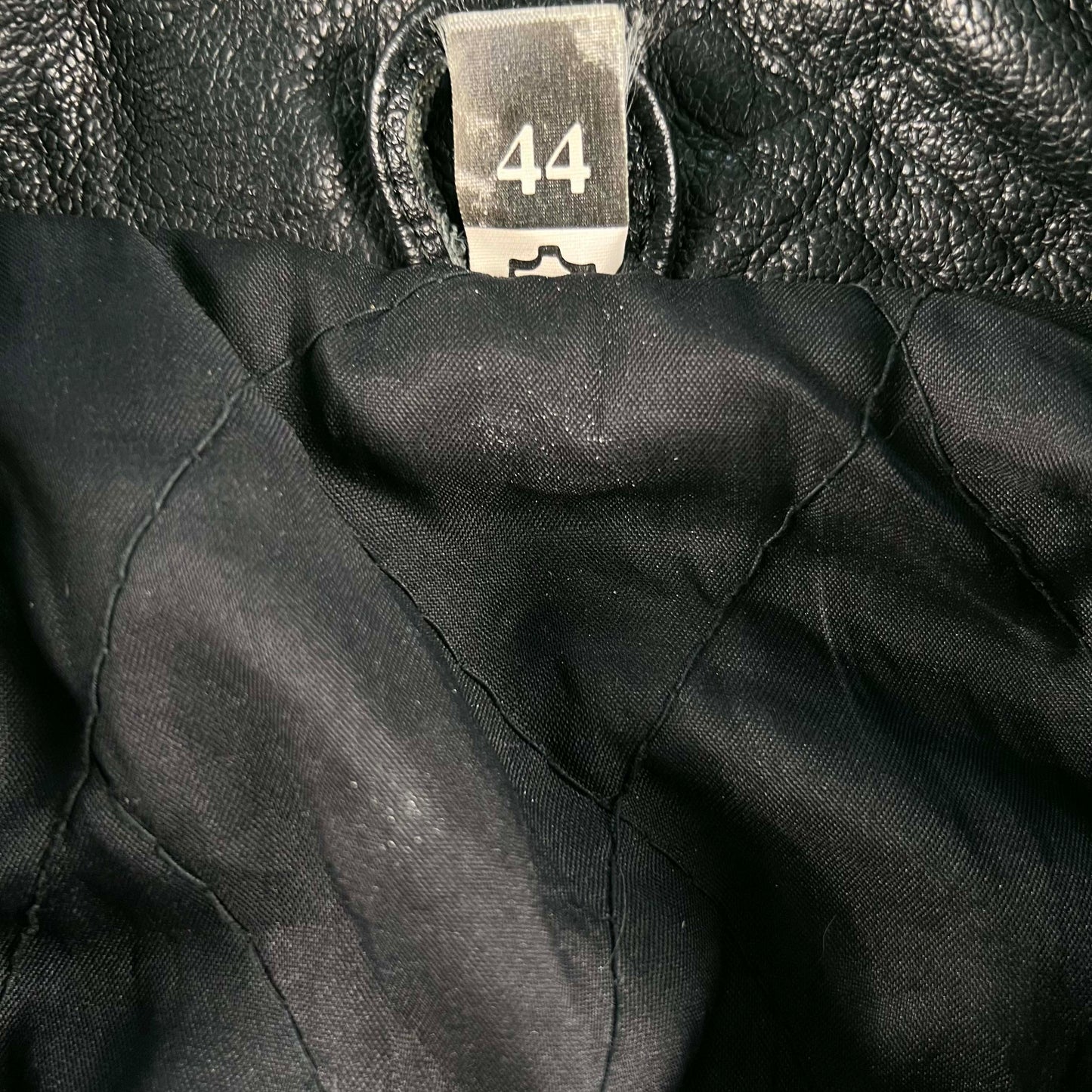 90s Fringe Black Leather Moto Jacket- L