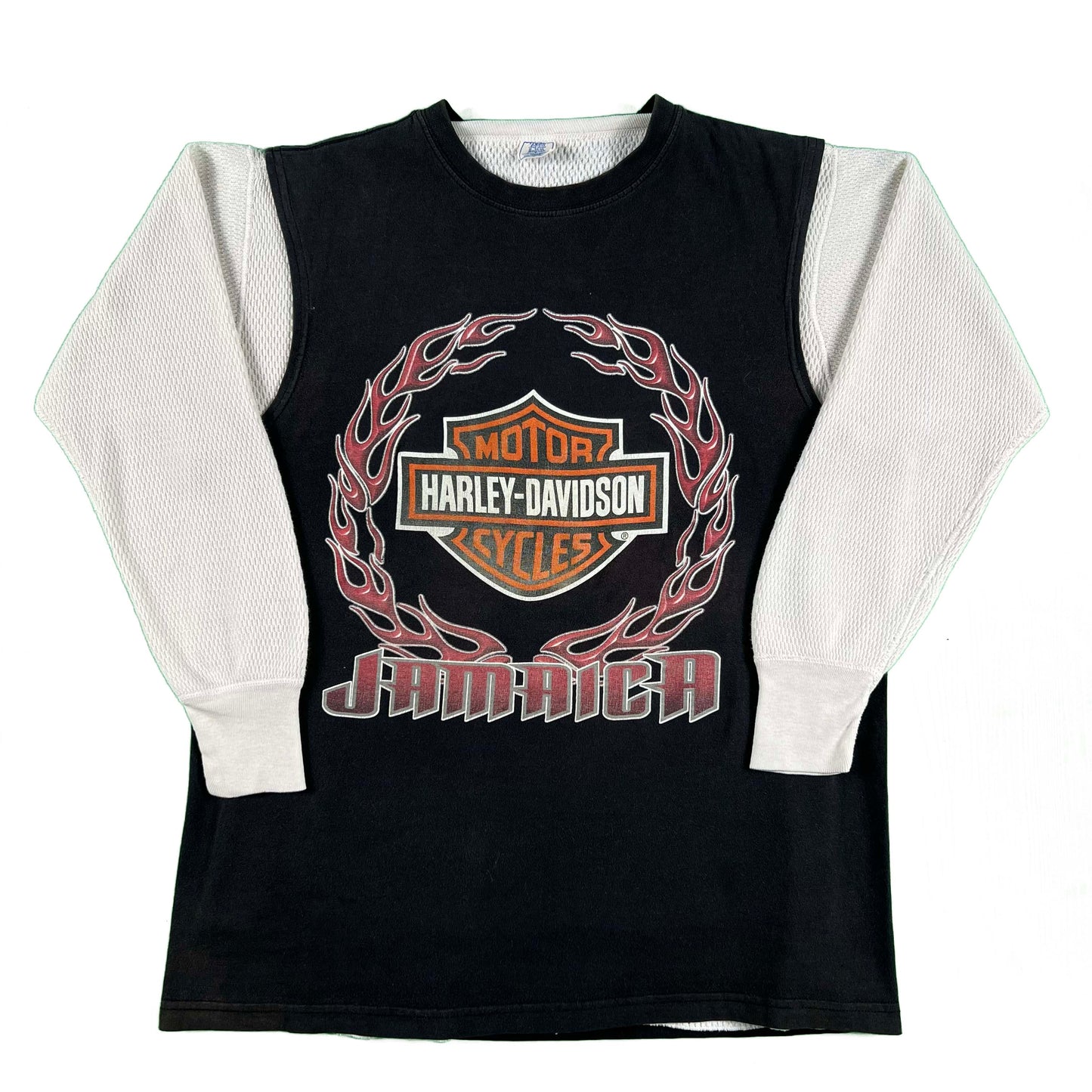 90s Harley Davidson Jamaica Tank & Waffle Knit Thermal- XL