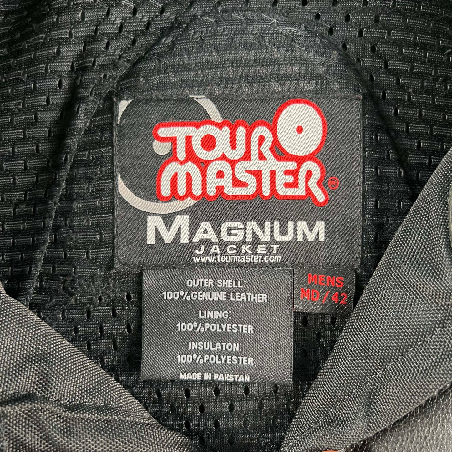00s Tourmaster Black Leather Biker Jacket- M