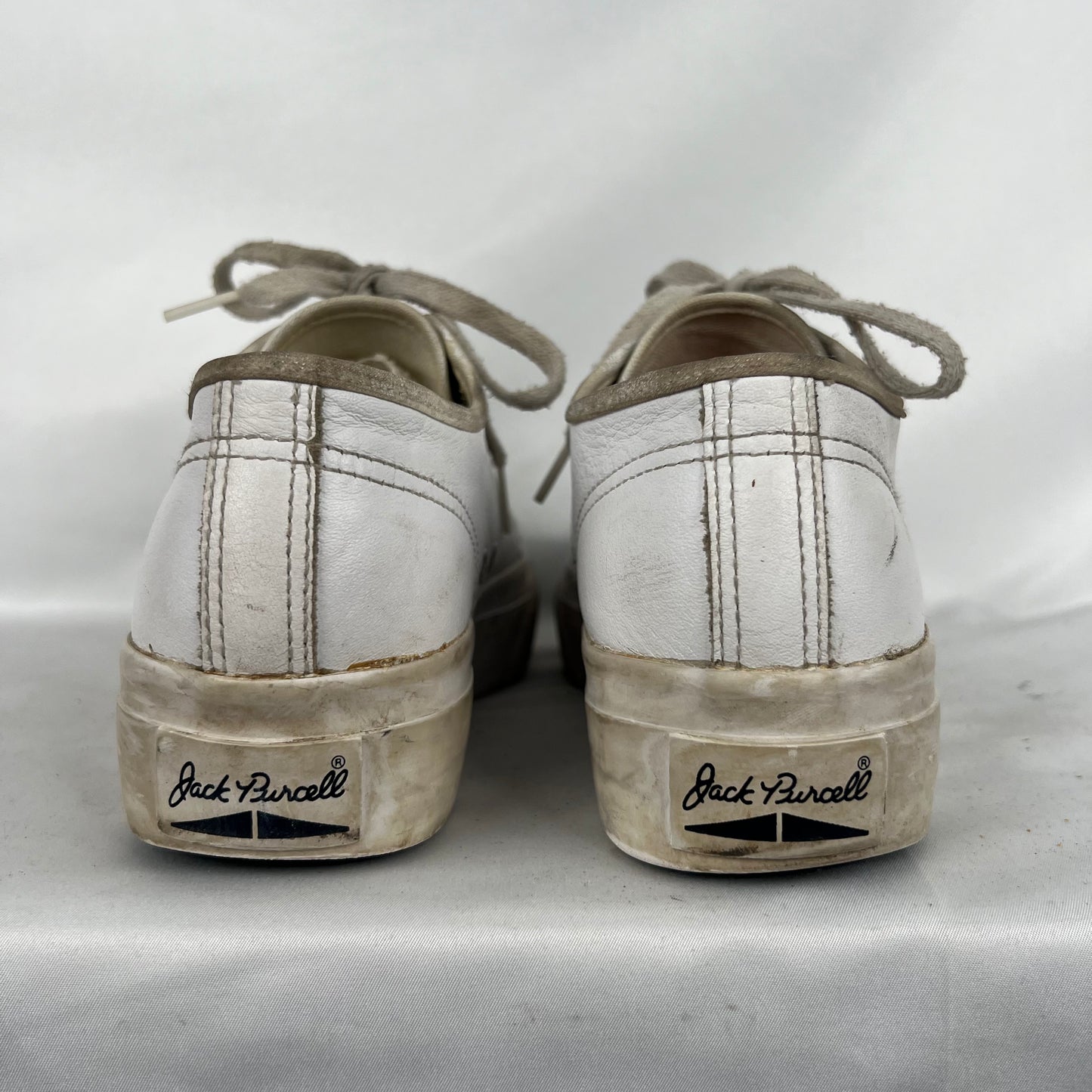 00s White Leather Converse Jack Purcells- M's 7, W's 8.5