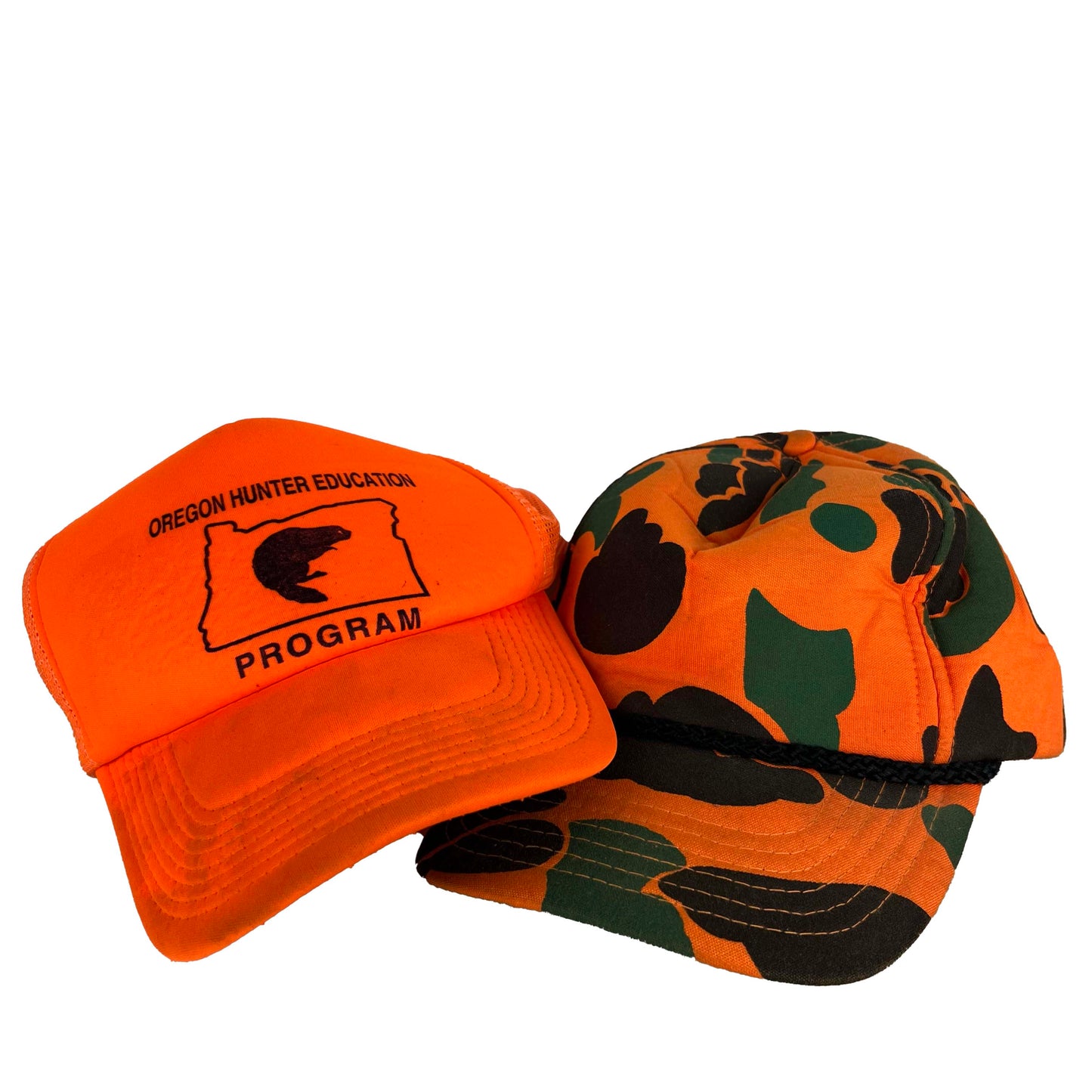 Vintage Orange Hunter's Camo Trucker Hats- SELECT HAT