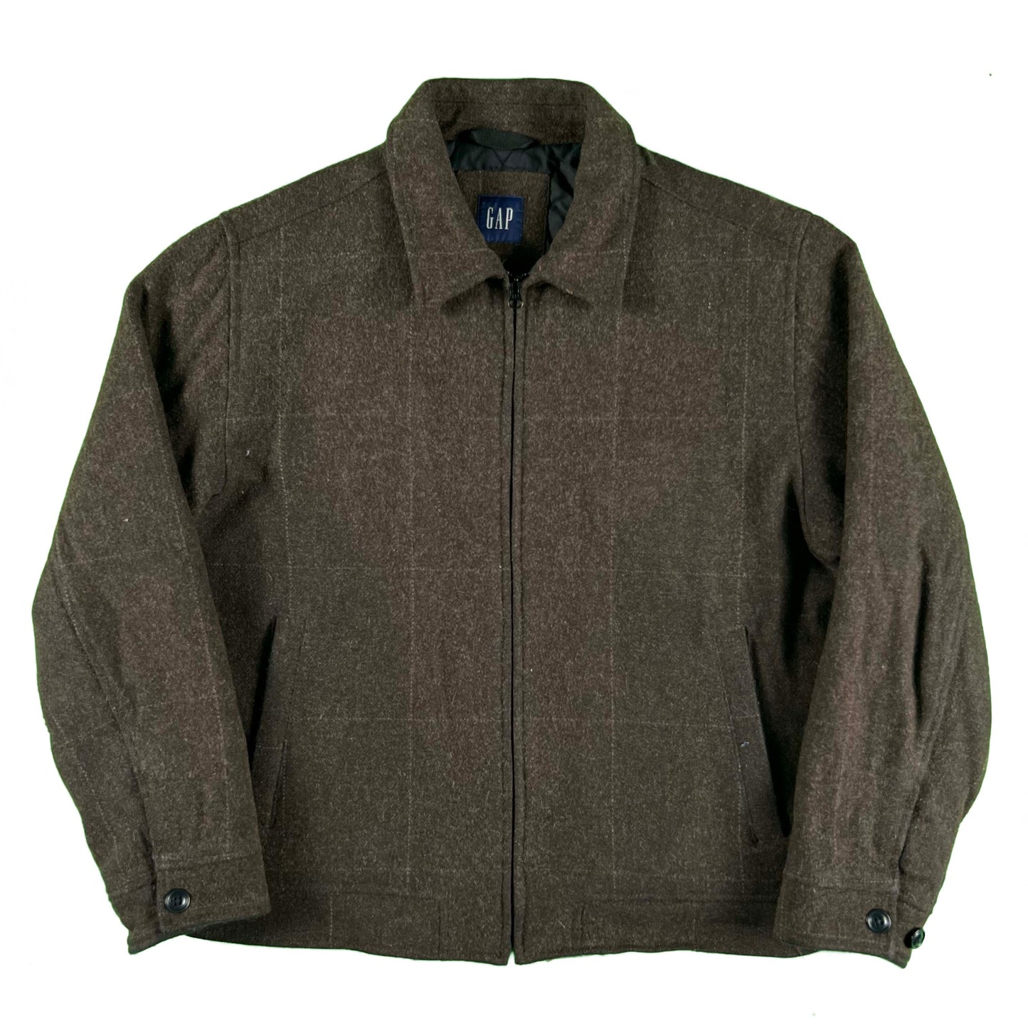 2004 Gap Brown Plaid Quilt Lined Jacket- M