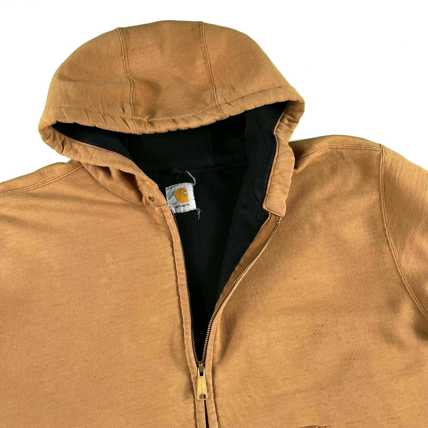 00s Carhartt Dark Tan Thermal Lined z/u Hoodie- XL