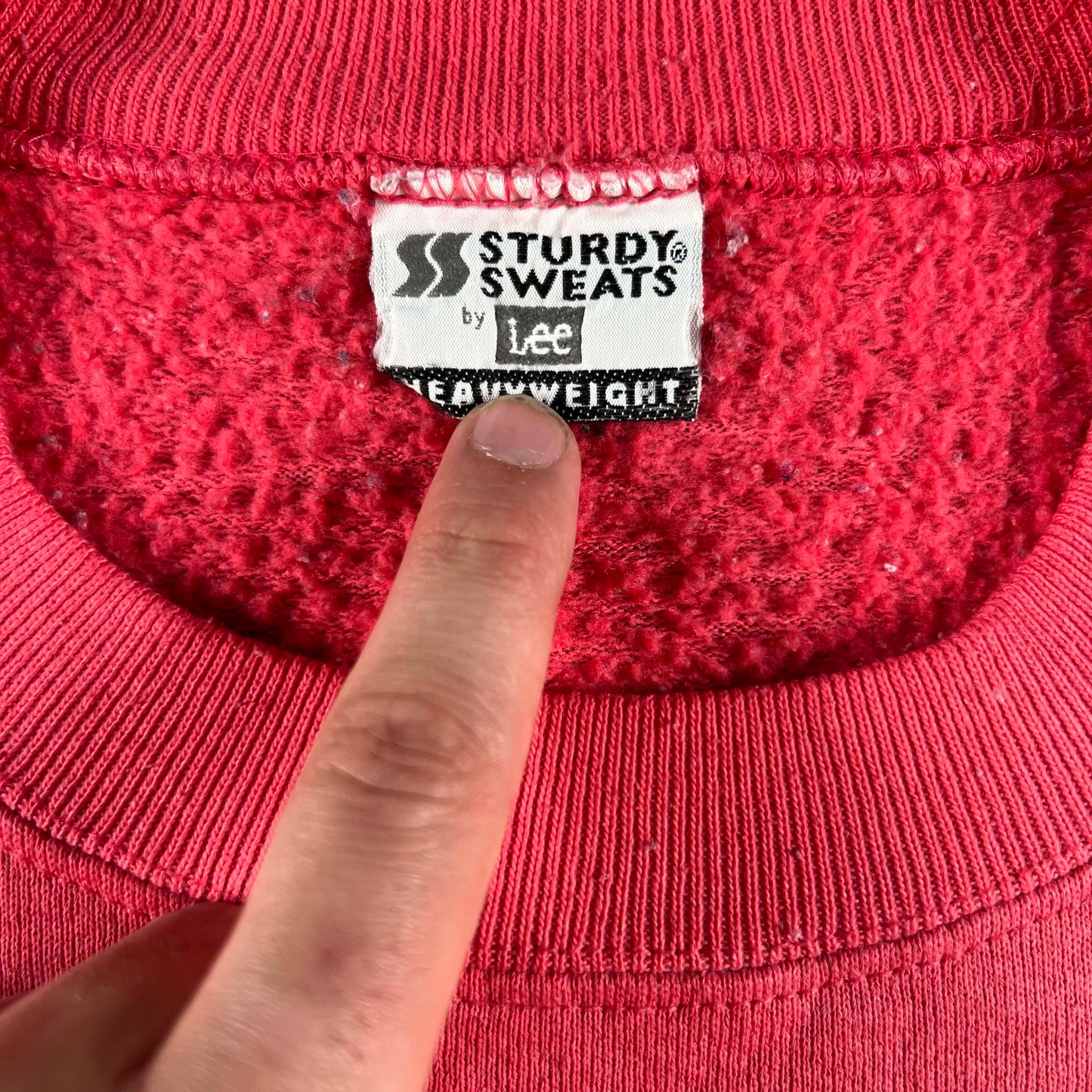 90s Salmon Pink Lee Sweatshirt- L