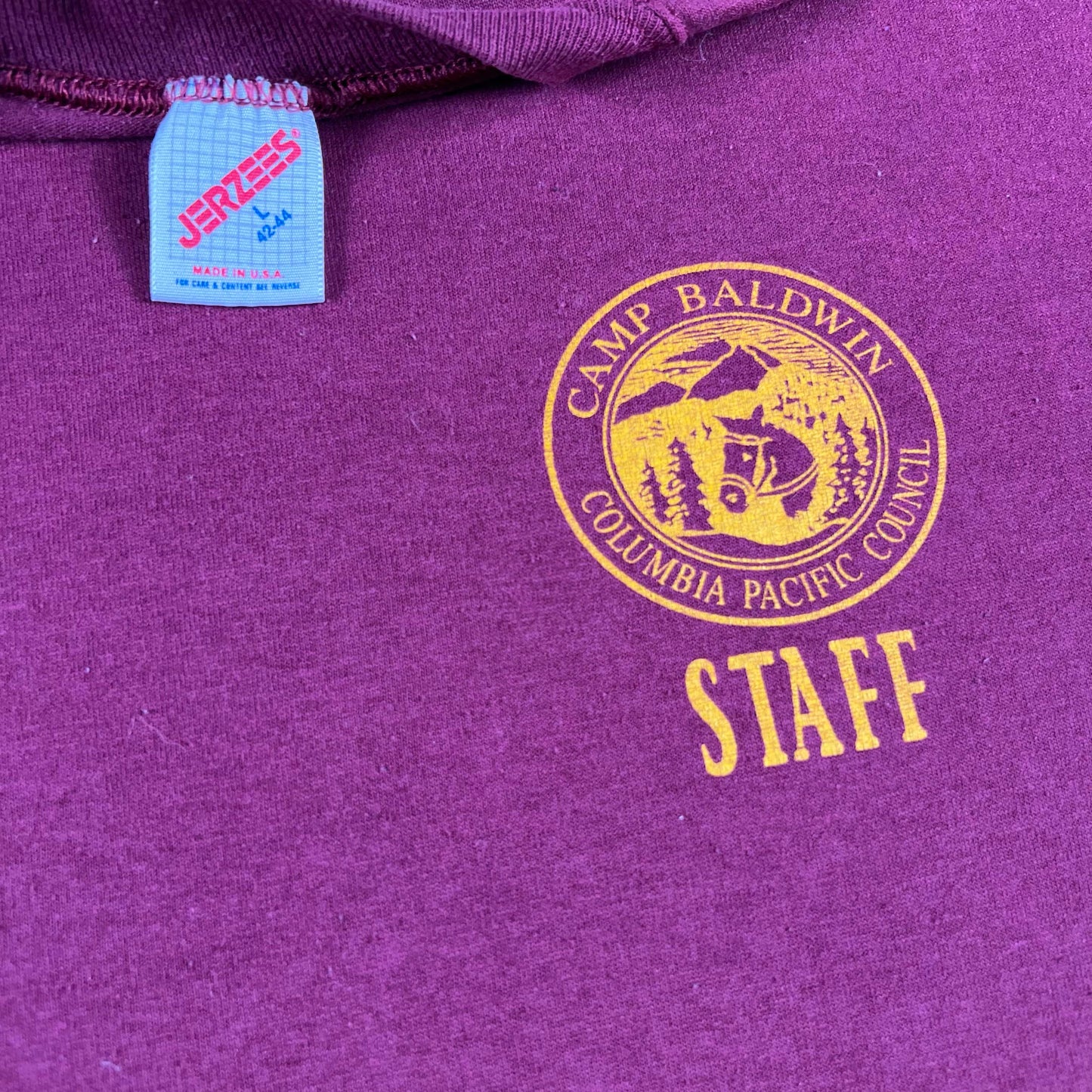 80s/90s Columbia Pacific Council Camp Baldwin Tee- L