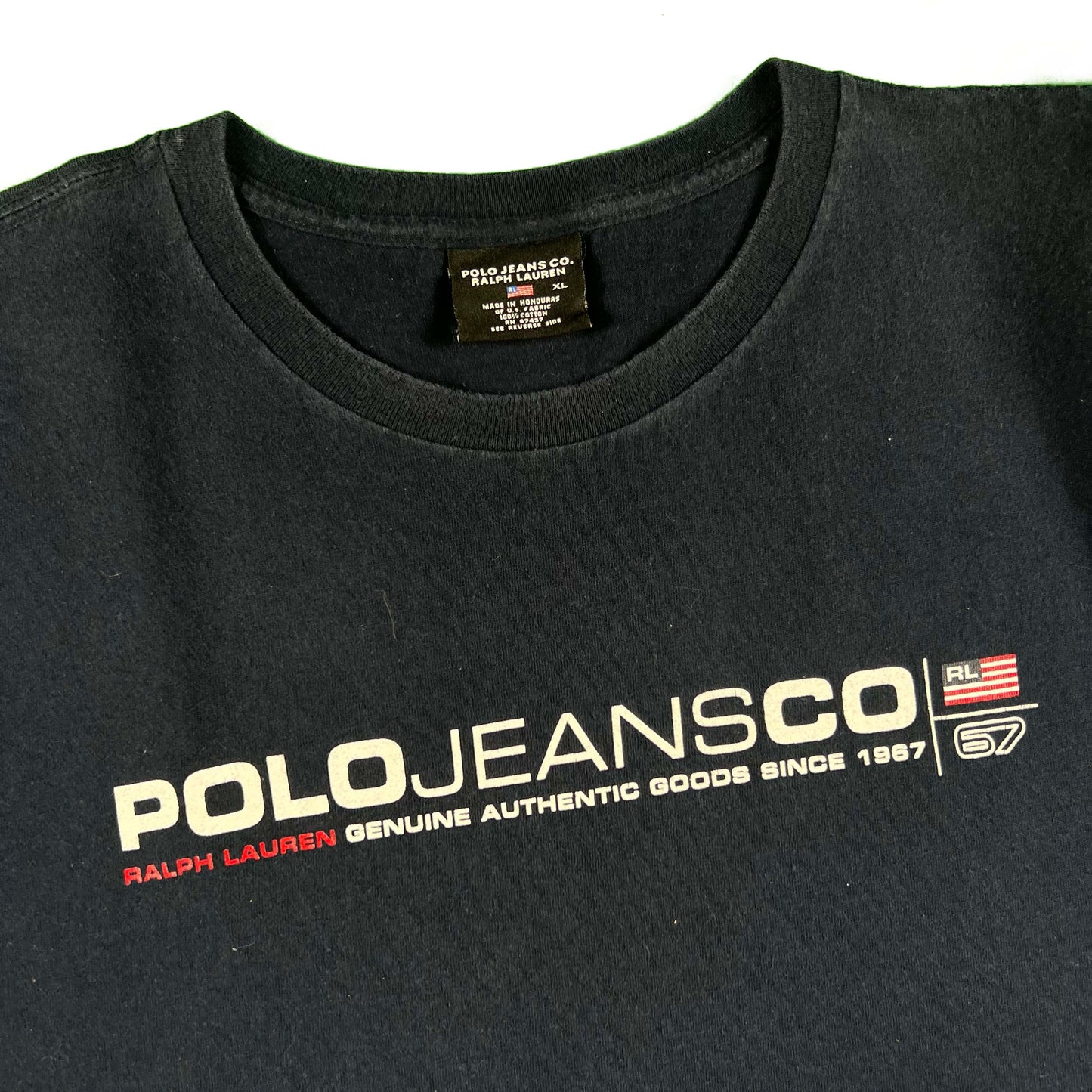 00s Polo Jeans Co Ralph Lauren Long Sleeve Navy Tee- XL