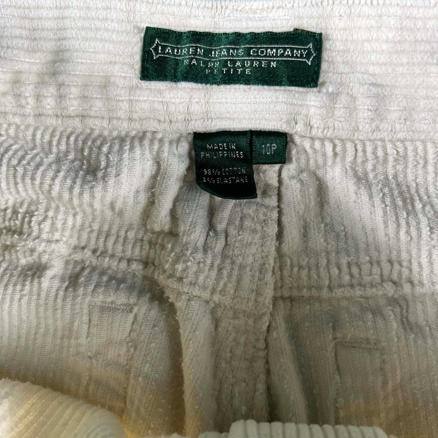 00s Lauren Jeans Co Ralph Lauren Creamy White Corduroy Pants- 31x26