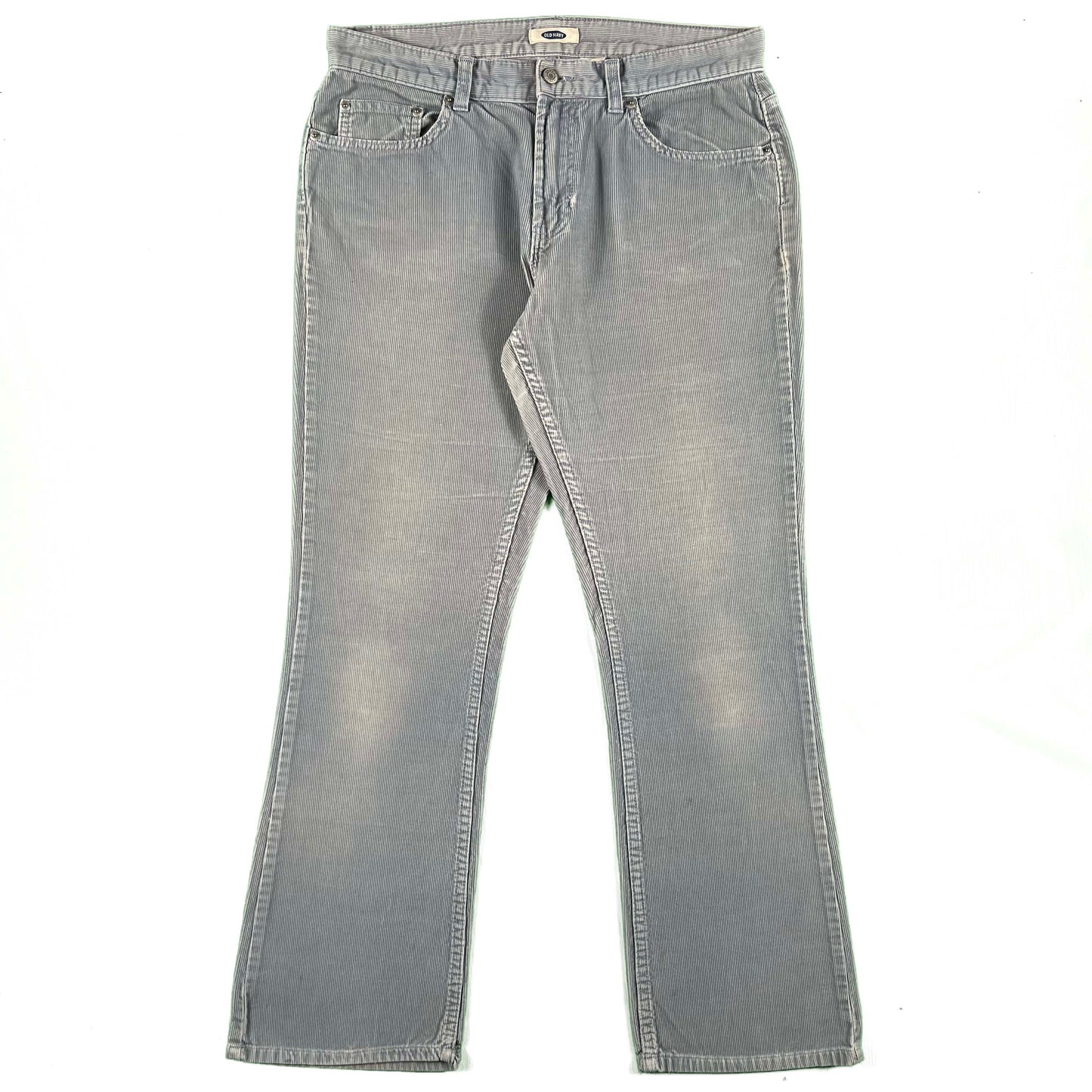 2002 Old Navy Icy Grey/Blue Flared Corduroy Pants- 32x30.5