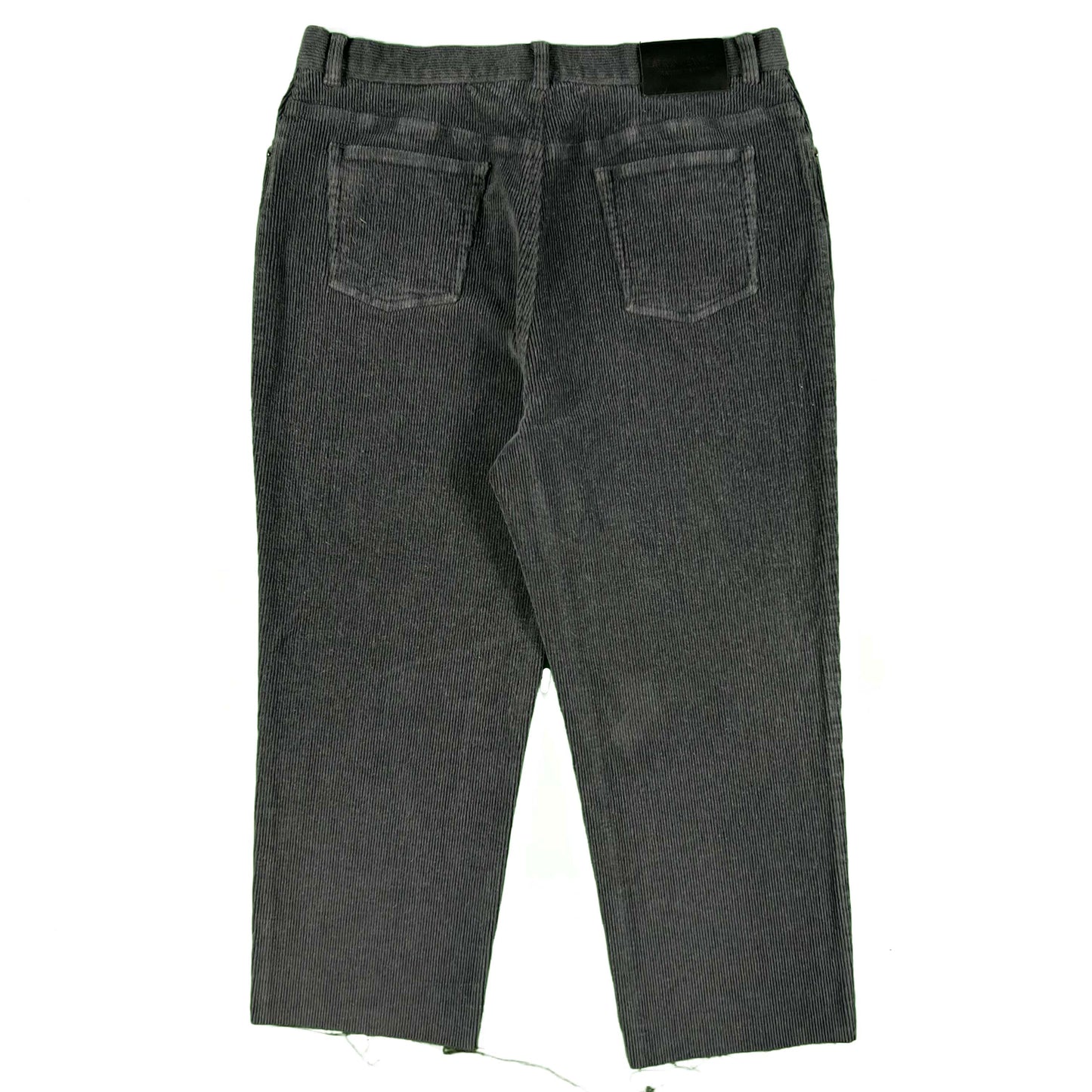 Lauren Jeans Co Ralph Lauren Dark Grey Raw Hem Corduroy Pants- 32x24.5